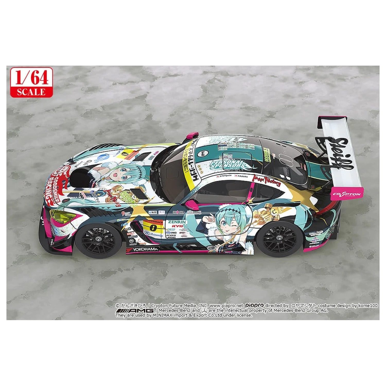 Hatsune Miku GT Project Vozidlo 1/64 Good Smile Hatsune Miku AMG 2018 SUPER GT Ver. 7 cm produktová fotografia