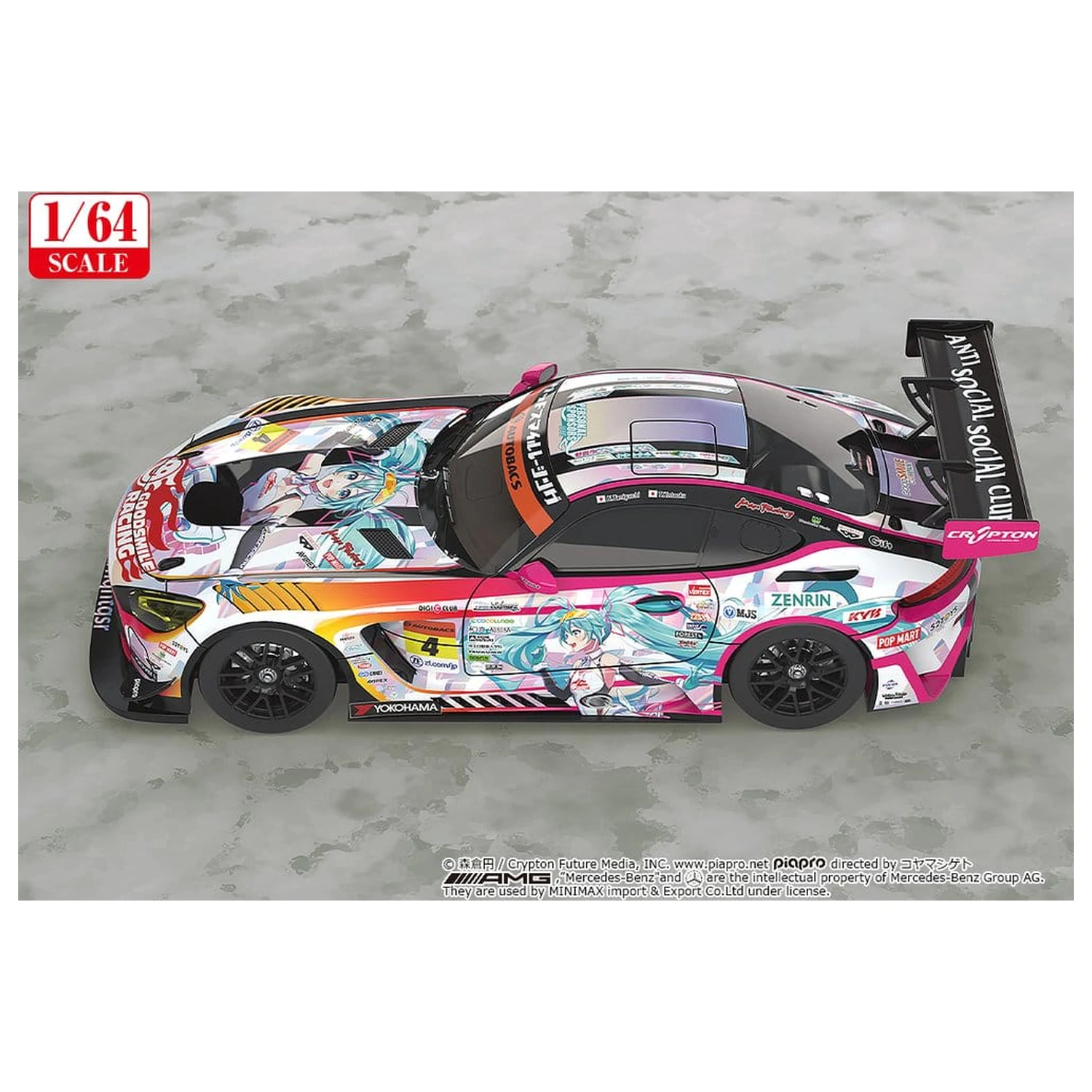 Hatsune Miku GT Project Vozidlo 1/64 Hatsune Miku AMG 2021 SUPER GT Kolo 5 Ver. 7 cm produktová fotografia
