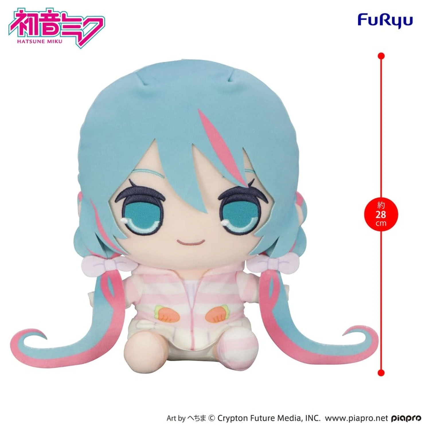 Hatsune Miku Kyurumaru veľká plyšová figúrka v pyžame s kapucňou s králičími uškami 28 cm produktová fotografia