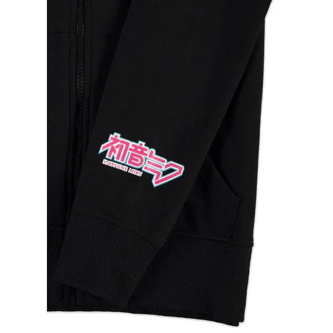 Hatsune Miku mikina s kapucňou na zips čierna produktová fotografia