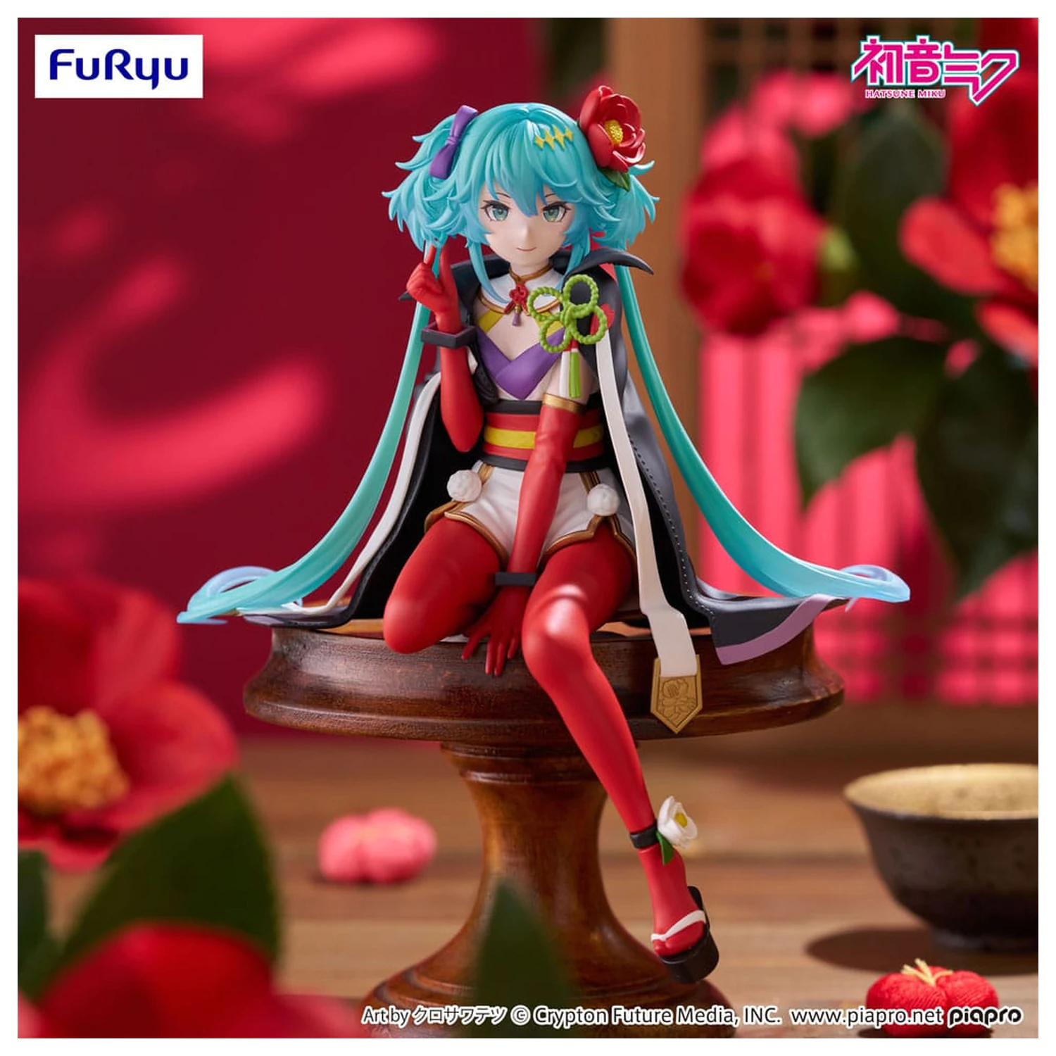 Hatsune Miku zátka na rezance PVC socha Flower Fairy Camellia 15 cm produktová fotografia