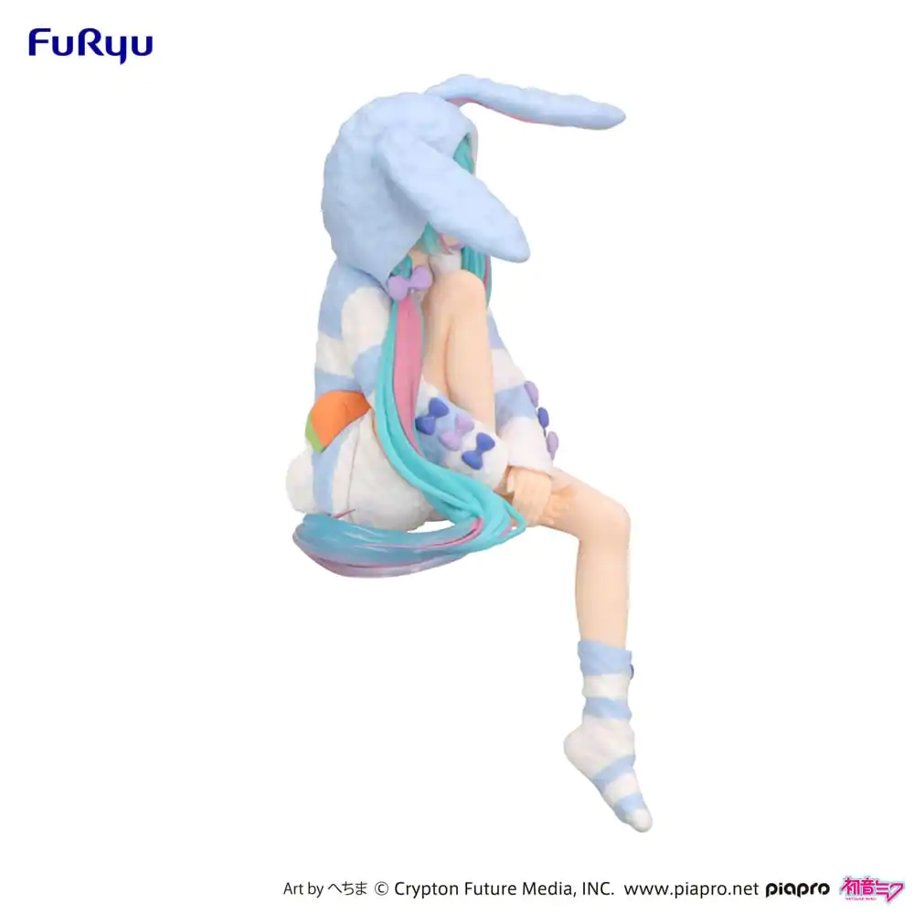 Hatsune Miku Noodle Stopper PVC Socha Hatsune Miku Rabbit Ear Hood Pajama Blue Color Ver. 14 cm produktová fotografia