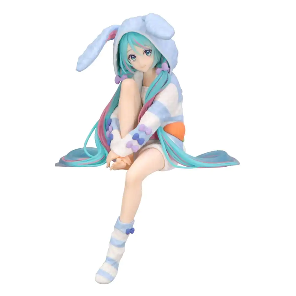 Hatsune Miku Noodle Stopper PVC Socha Hatsune Miku Rabbit Ear Hood Pajama Blue Color Ver. 14 cm produktová fotografia