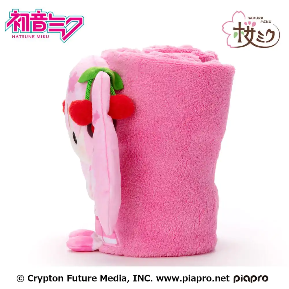 Hatsune Miku Zrolovaná plyšová figúrka Sakura Miku 20 x 15 cm produktová fotografia