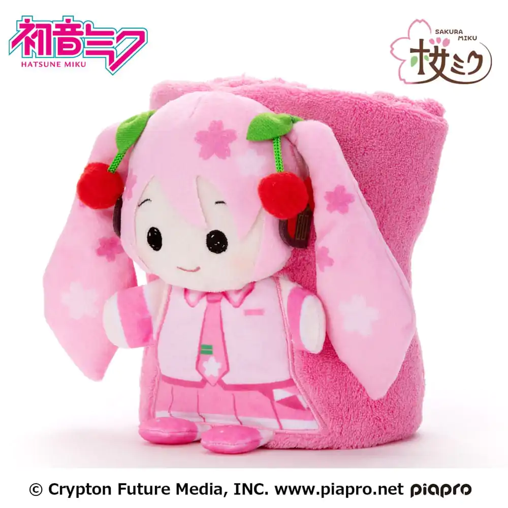 Hatsune Miku Zrolovaná plyšová figúrka Sakura Miku 20 x 15 cm produktová fotografia
