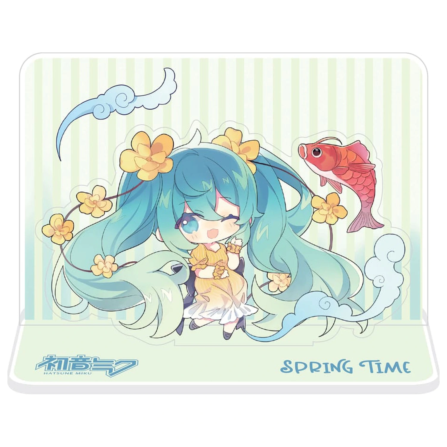 Hatsune Miku Akrylová figúrka Standee Hatsune Miku Spring Time Chibi Miku with Koi 11 cm produktová fotografia