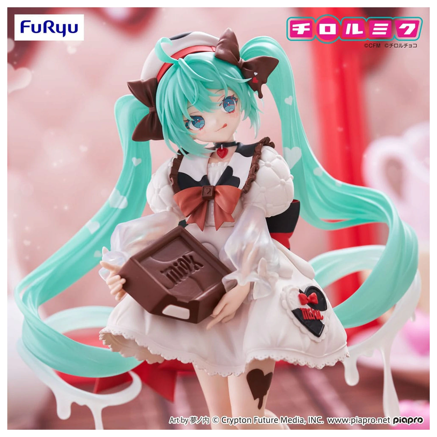 Hatsune Miku x Tirol Choco Trio-Try-iT PVC socha Hatsune Miku Milk Ver. 18 cm produktová fotografia