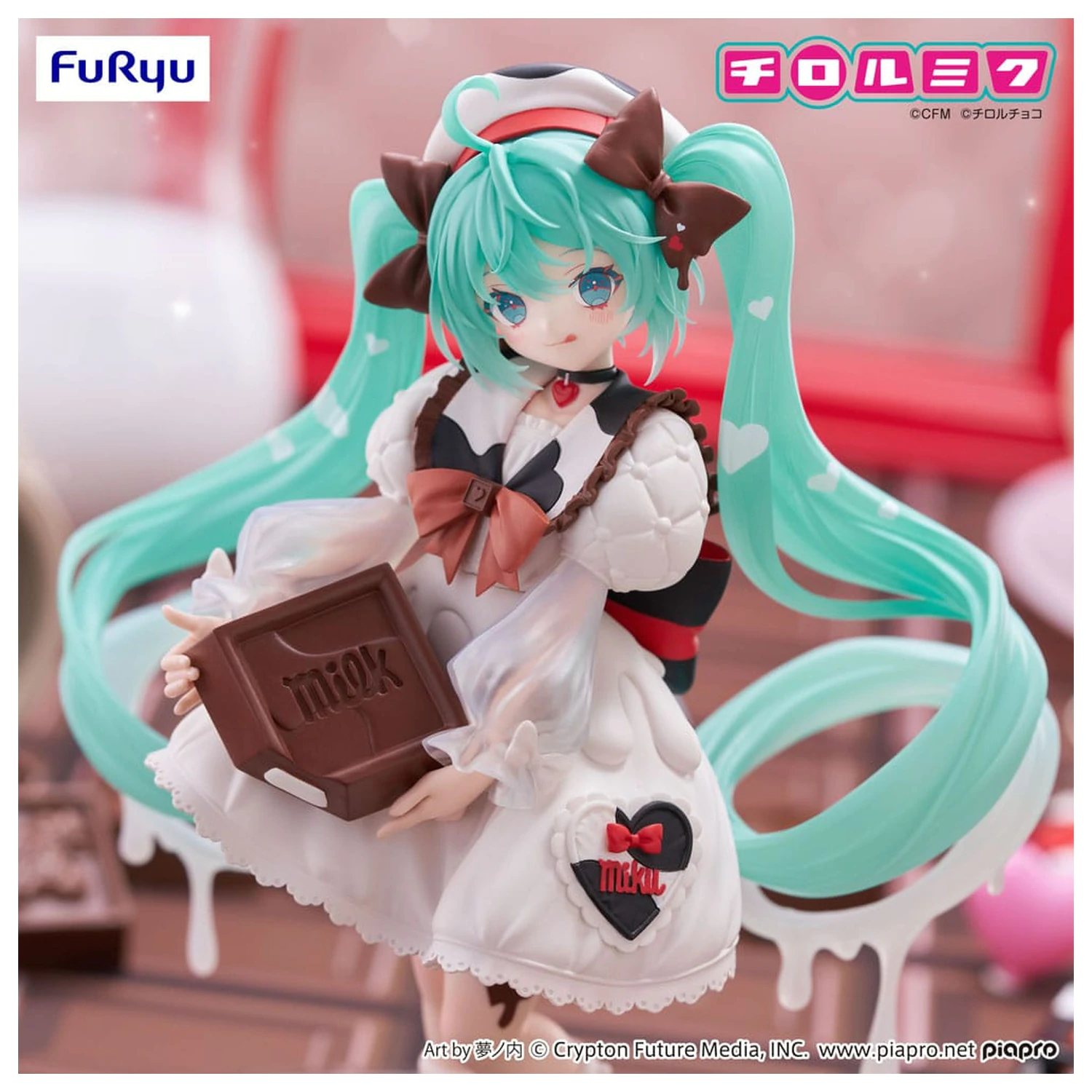 Hatsune Miku x Tirol Choco Trio-Try-iT PVC socha Hatsune Miku Milk Ver. 18 cm produktová fotografia