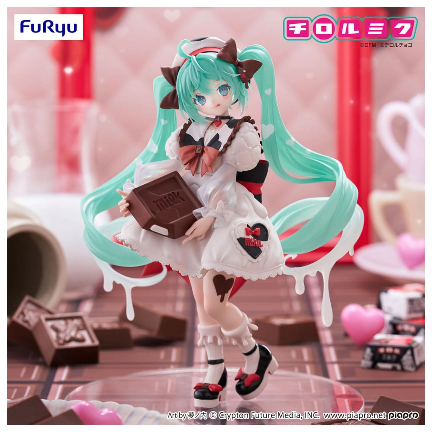 Hatsune Miku x Tirol Choco Trio-Try-iT PVC socha Hatsune Miku Milk Ver. 18 cm produktová fotografia