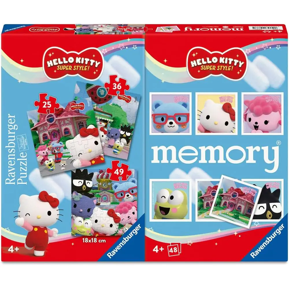 Hello Kitty 3 puzzle a memory multipack produktová fotografia