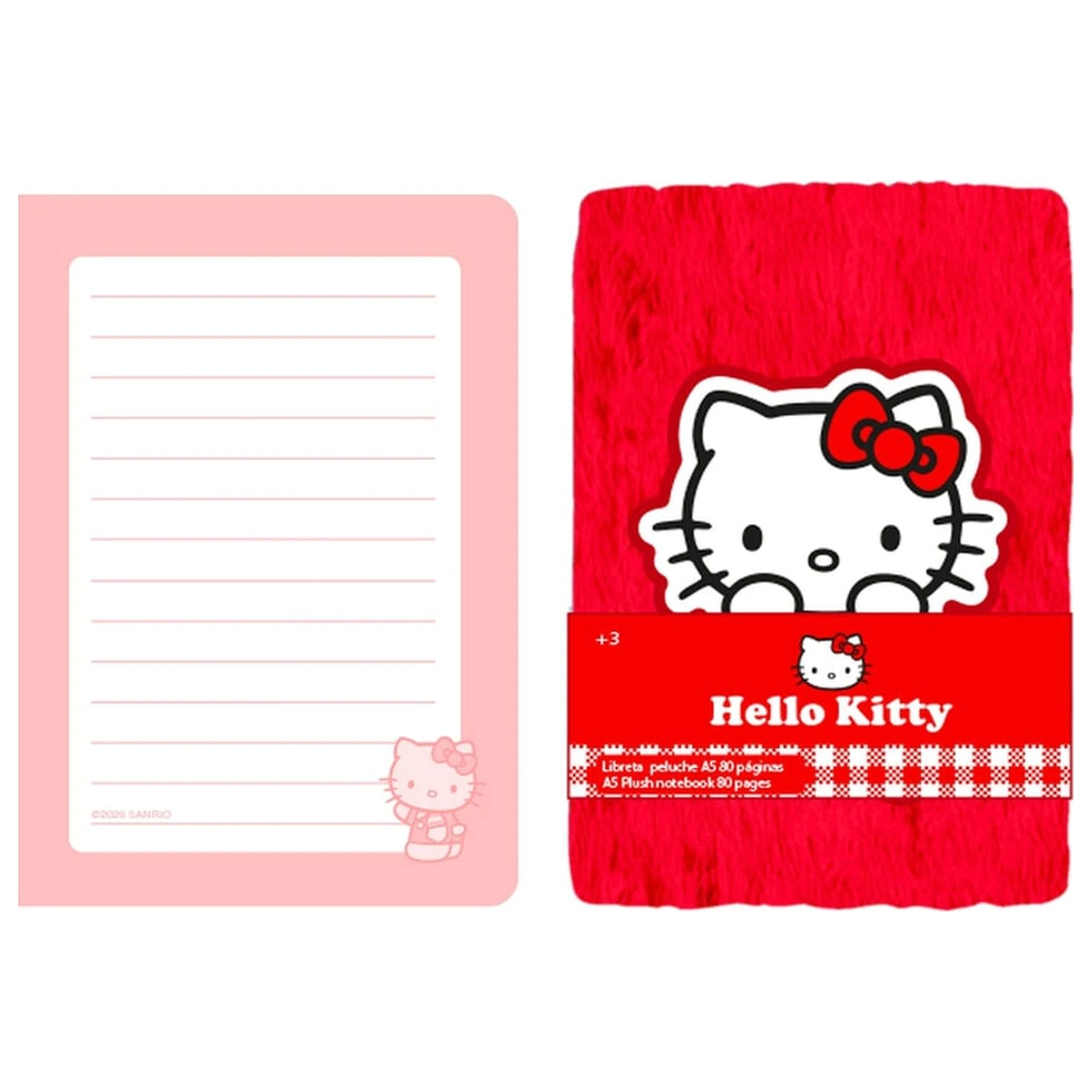Hello Kitty A5 plyšový zápisník produktová fotografia