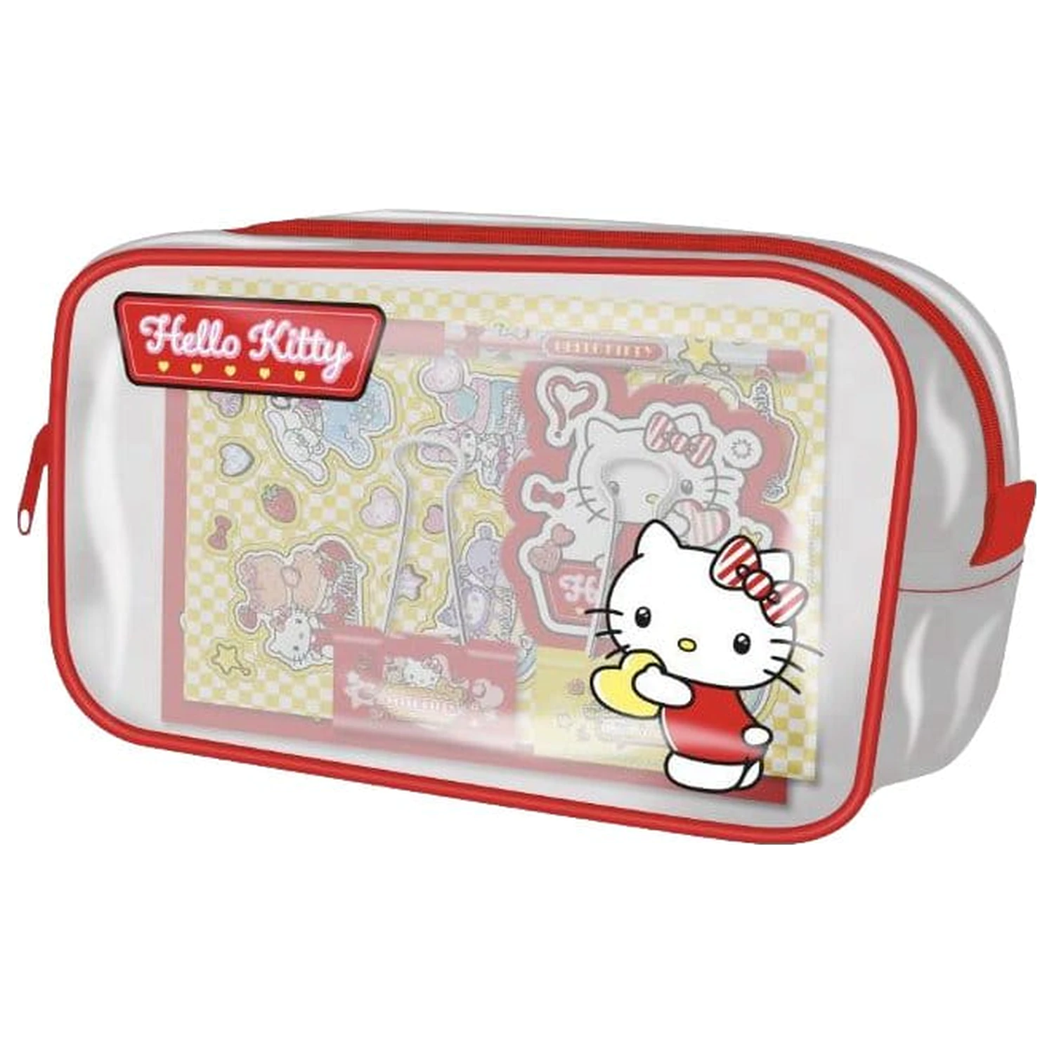 Hello Kitty and Friends Transparent Pencil Case Set Americká jedáleň verzia produktová fotografia