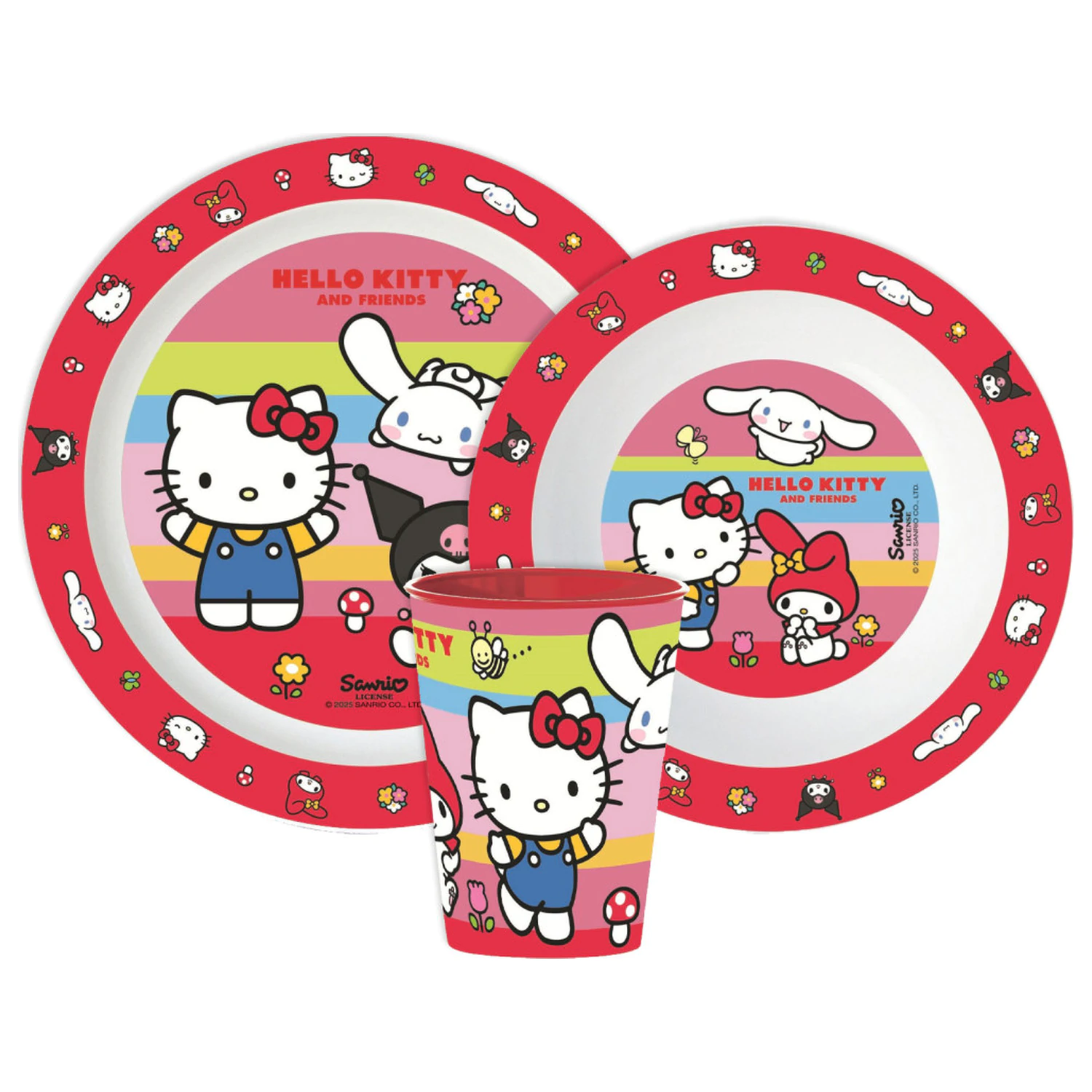 Hello Kitty And Friends obedová súprava, mikroplastová súprava, s 260 ml pohárom produktová fotografia