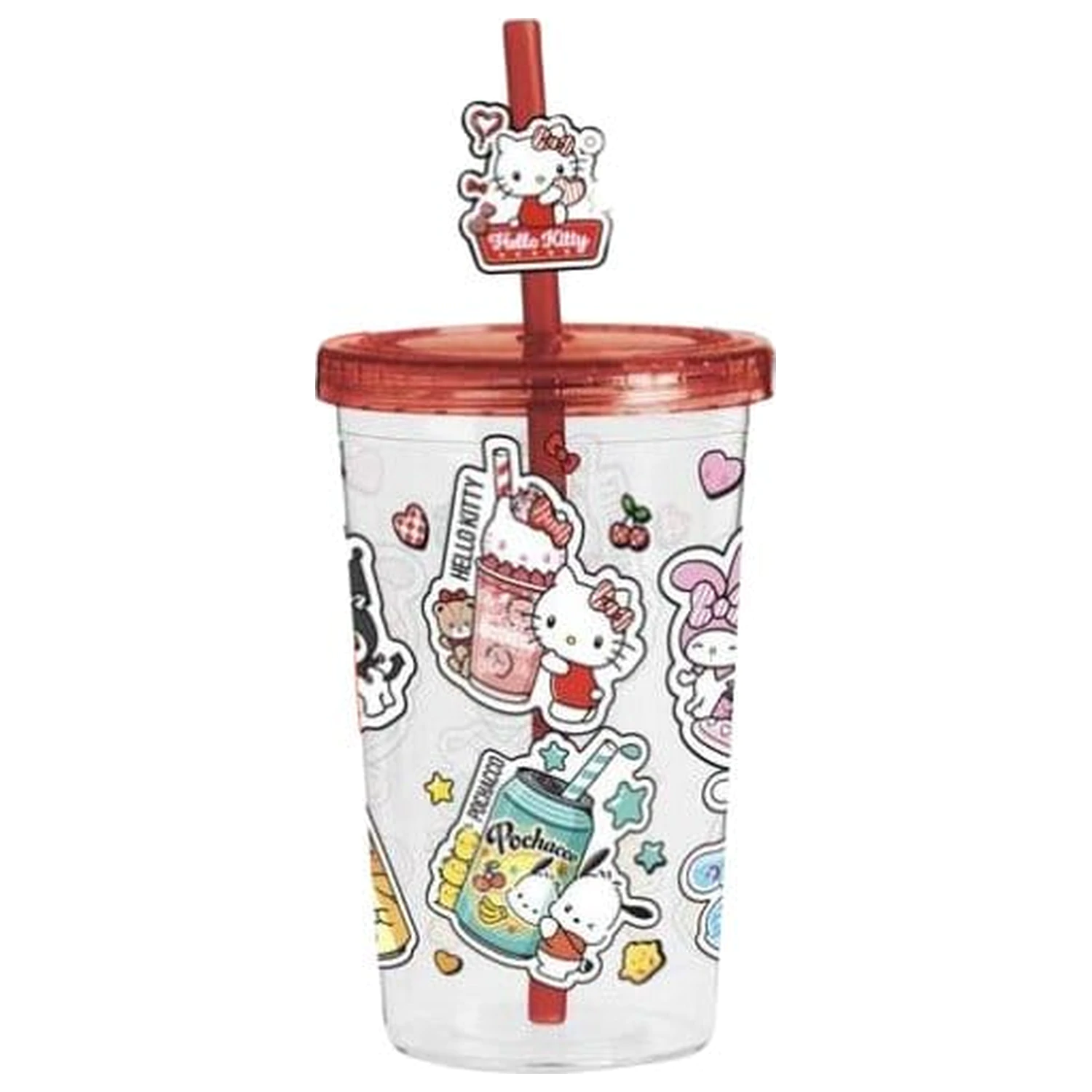 Hello Kitty and Friends Tumbler s slamkou Americká jedálenská verzia produktová fotografia