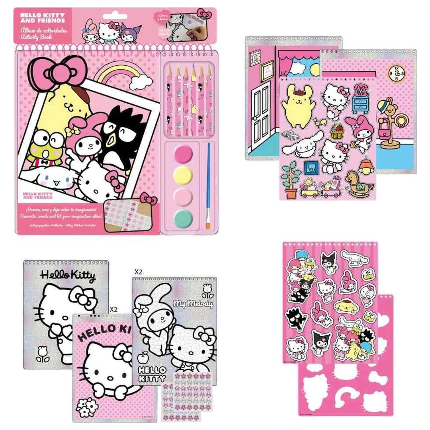 Hello Kitty and Friends maľovanka s aktivitami produktová fotografia