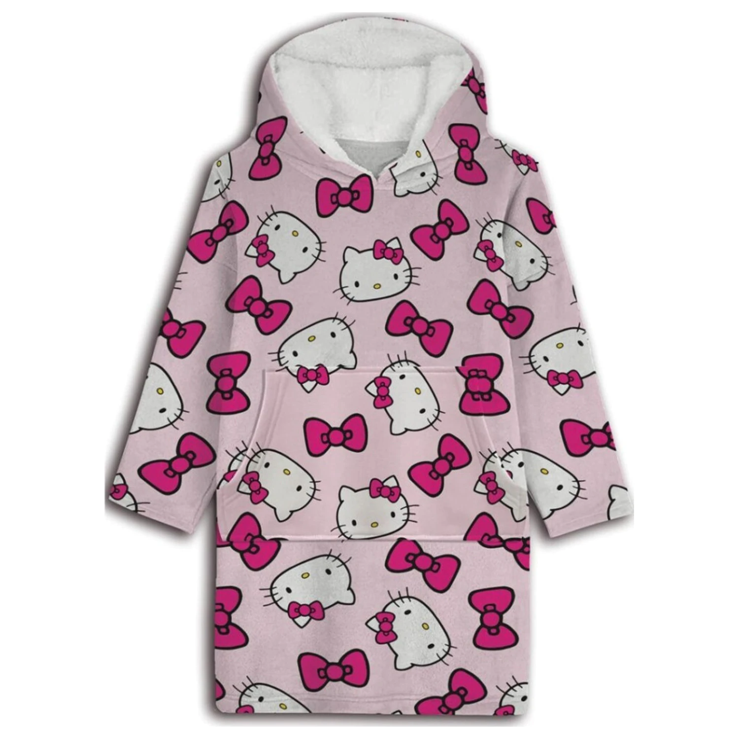 Hello Kitty Bow plyšová flísová nositeľná deka Poncho pre vek 7-14 produktová fotografia