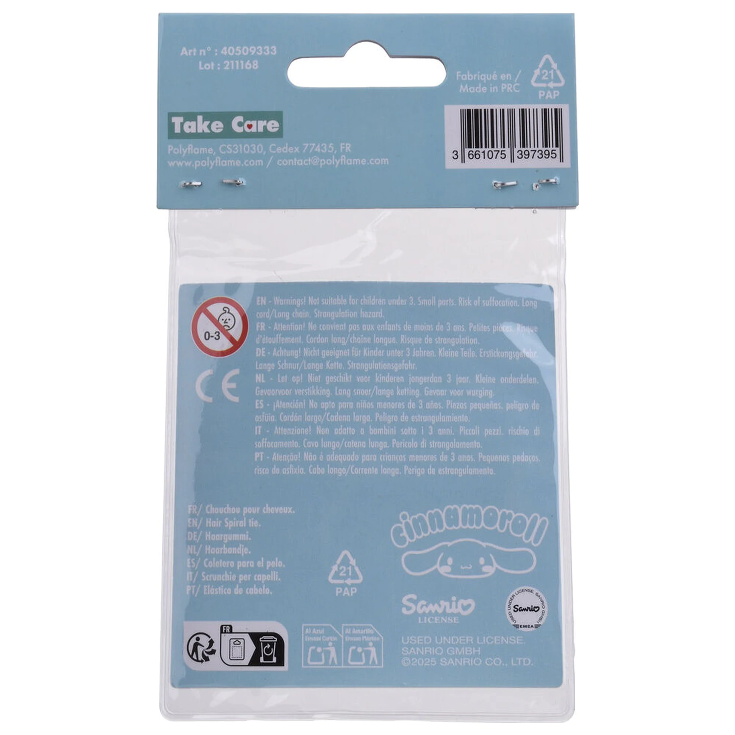 Hello Kitty Cinnamoroll balenie 2 gumičiek do vlasov produktová fotografia