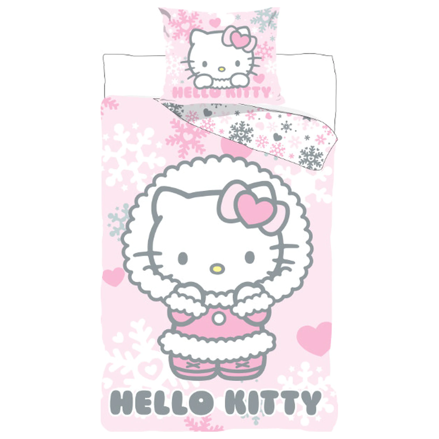 Hello Kitty Cozy Winter detské, predškolské obliečky na paplón produktová fotografia