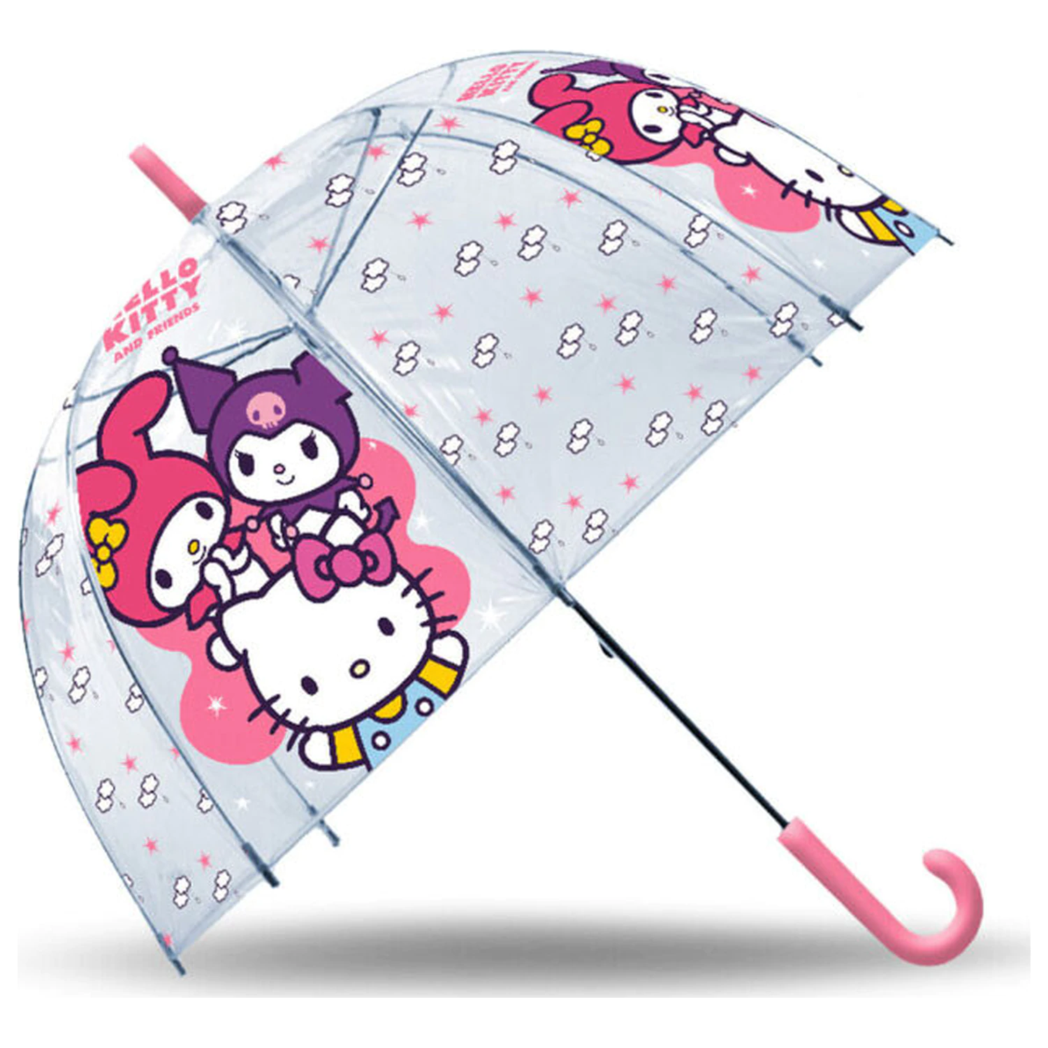 Hello Kitty Friends Priehľadný detský dáždnik Ø70 cm produktová fotografia