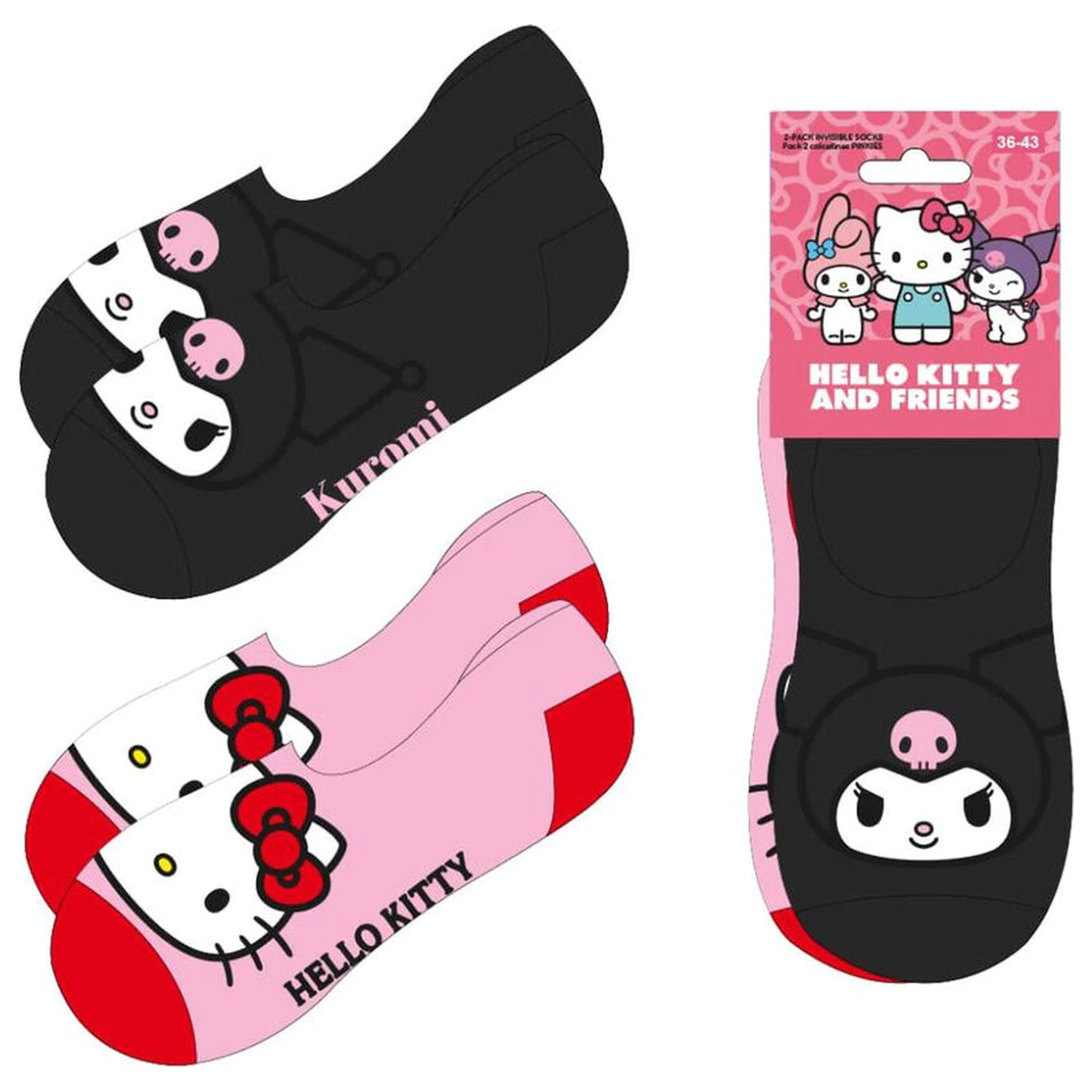 Hello Kitty Kuromi dospelá sada 2 páry ponožiek produktová fotografia