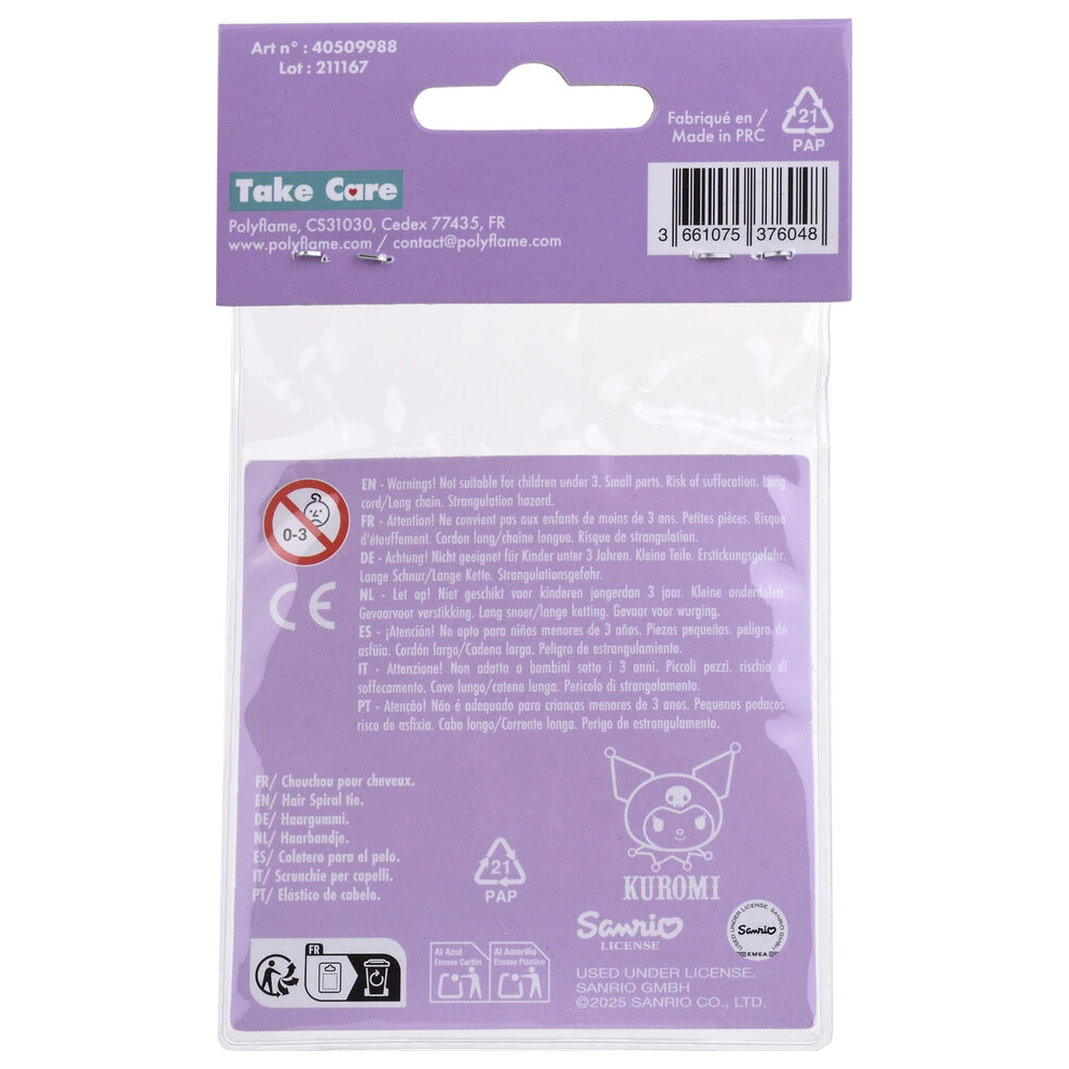 Hello Kitty Kuromi pack 2 gumičky do vlasov produktová fotografia