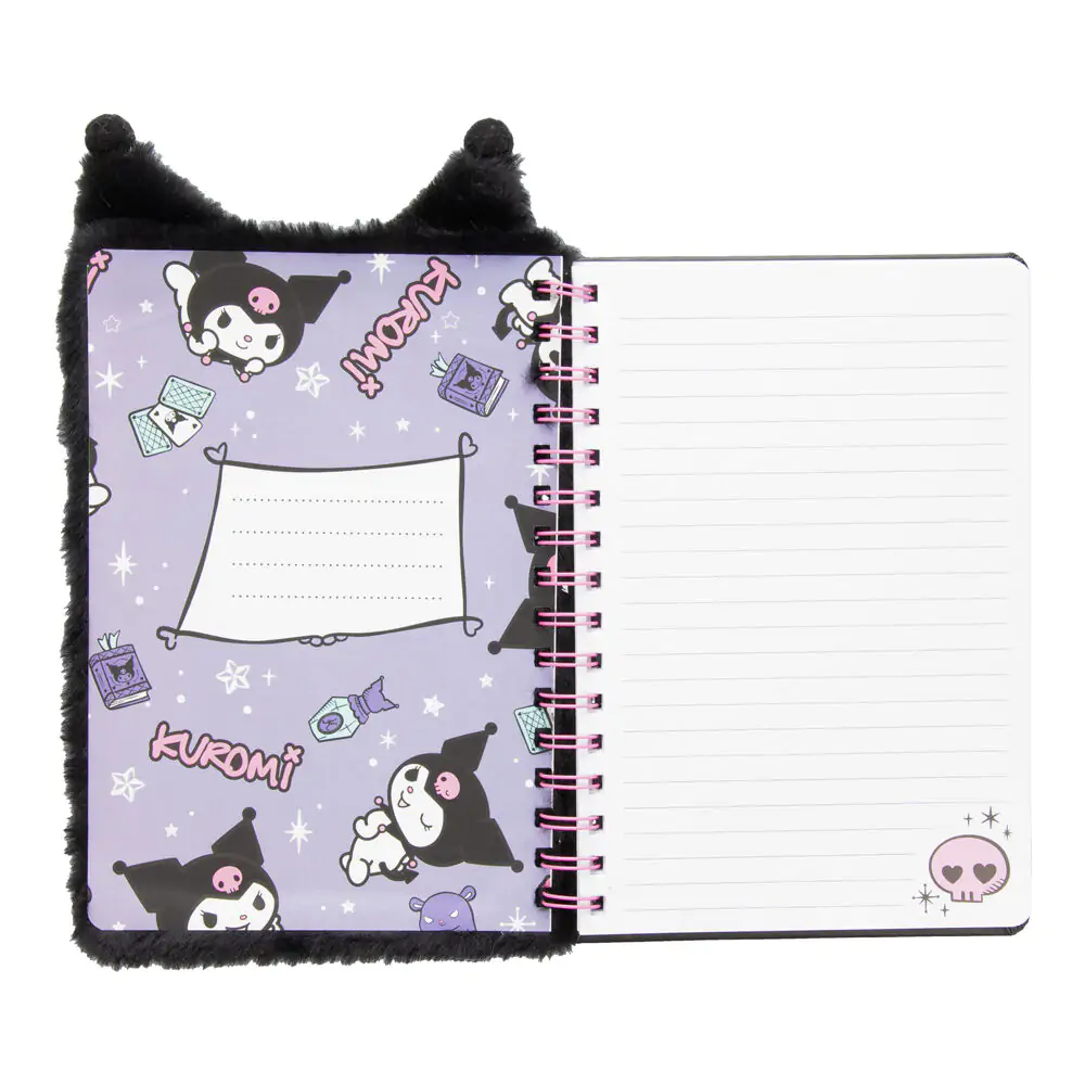 Hello Kitty Kuromi A5 chlpatý zápisník produktová fotografia