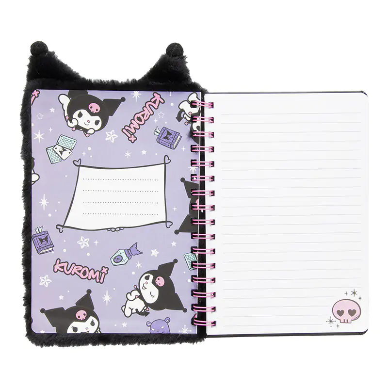 Hello Kitty Kuromi A5 chlpatý zápisník produktová fotografia