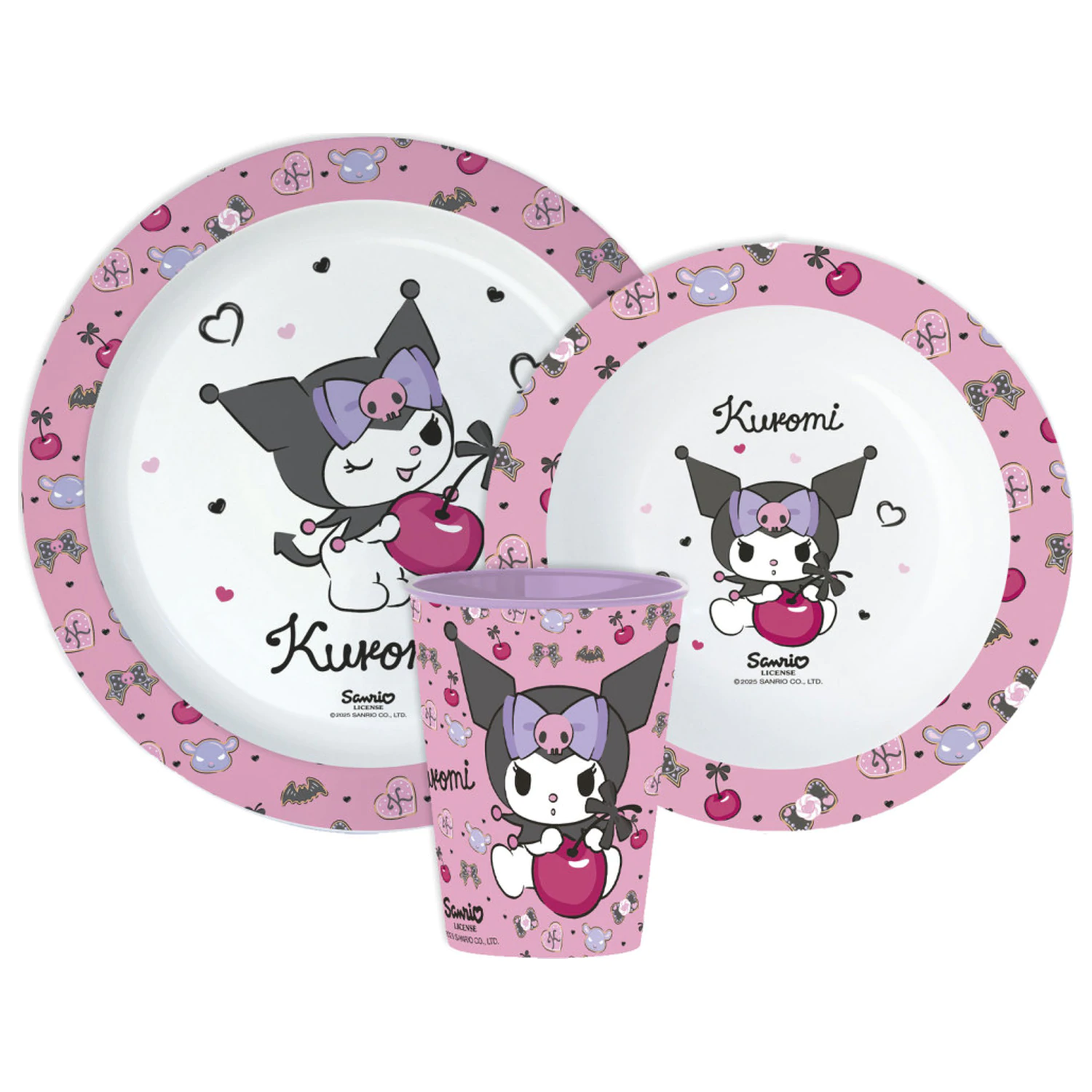 Hello Kitty Kuromi súprava riadu, súprava z mikroplastu, s 260 ml pohárom produktová fotografia
