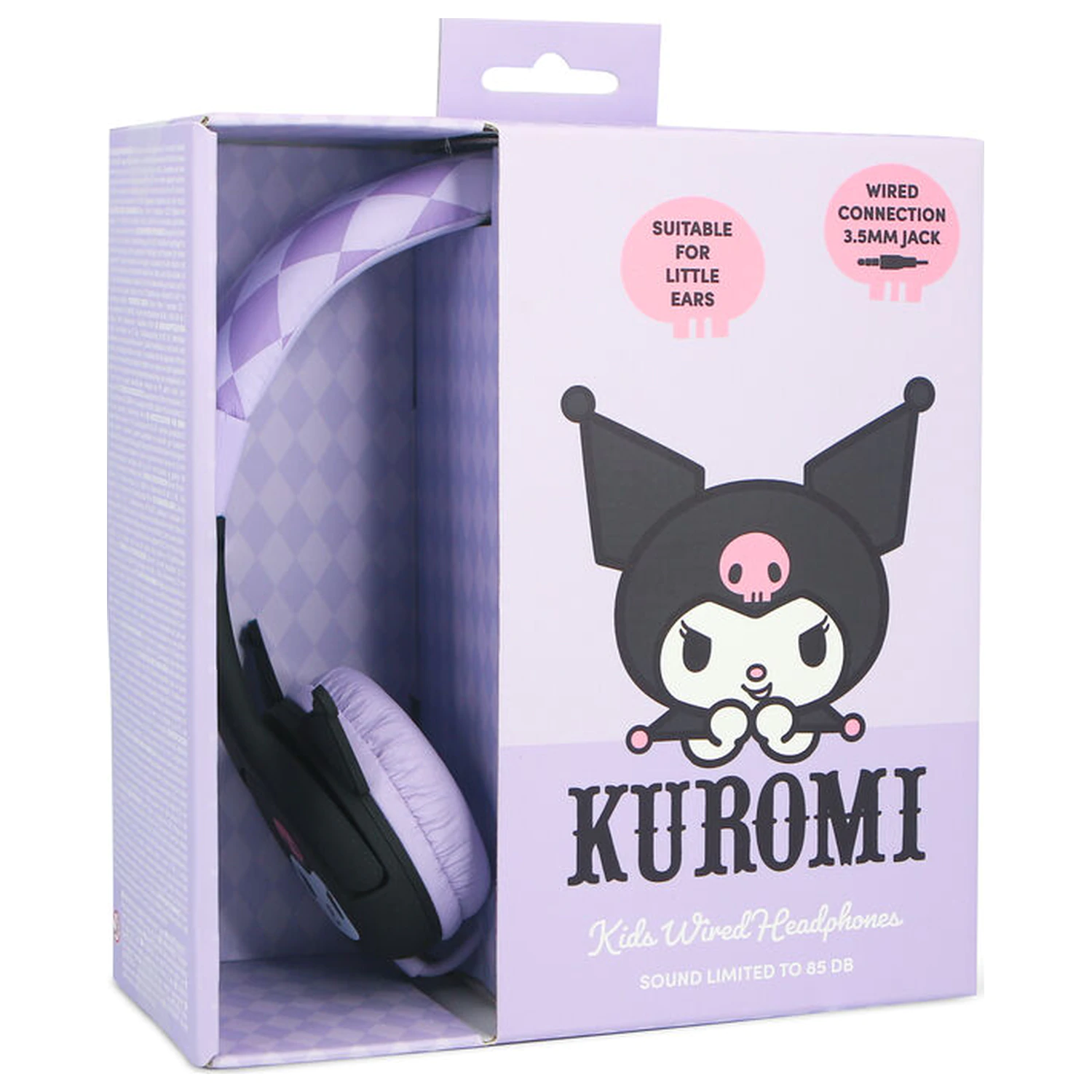 Hello Kitty Kuromi detské slúchadlá produktová fotografia