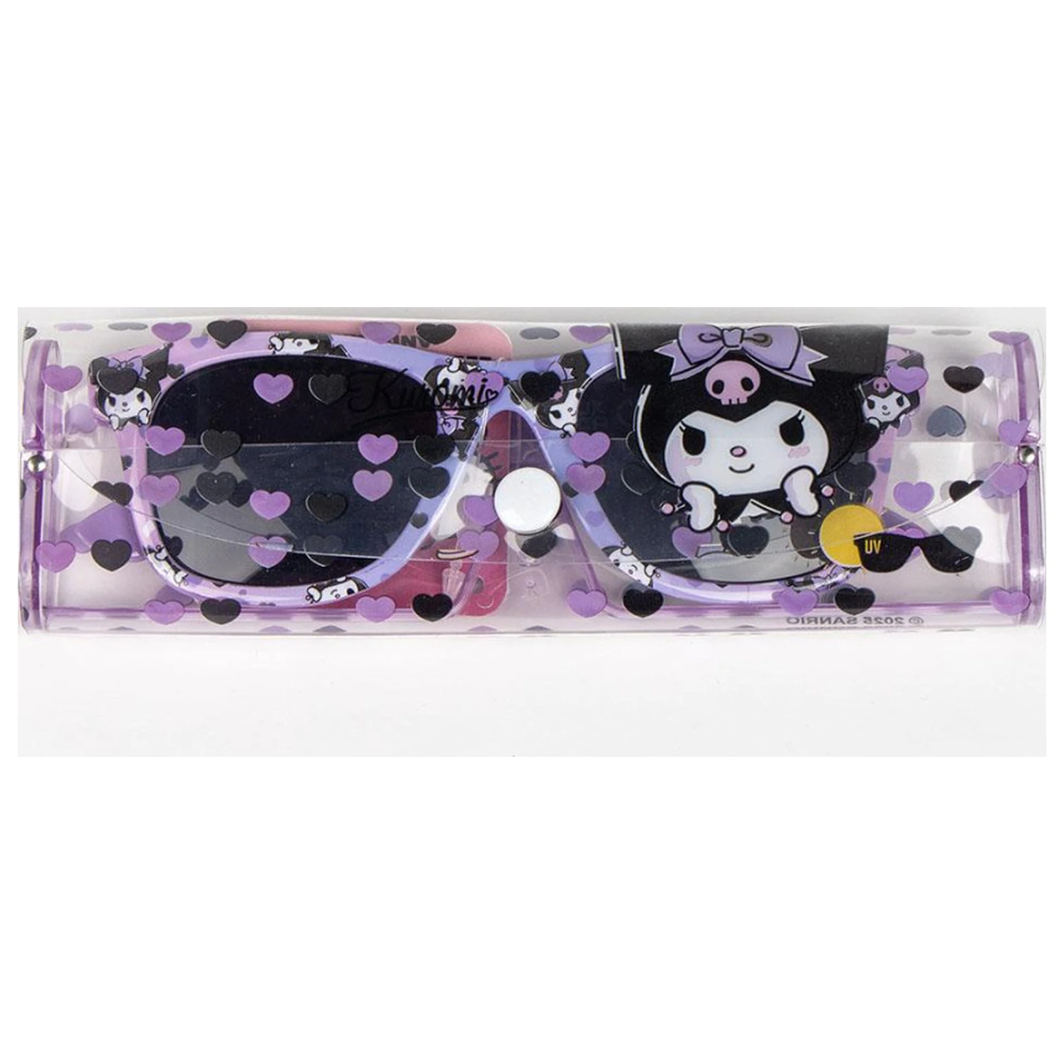Hello Kitty Kuromi slnečné okuliare v tvare srdca v puzdre produktová fotografia