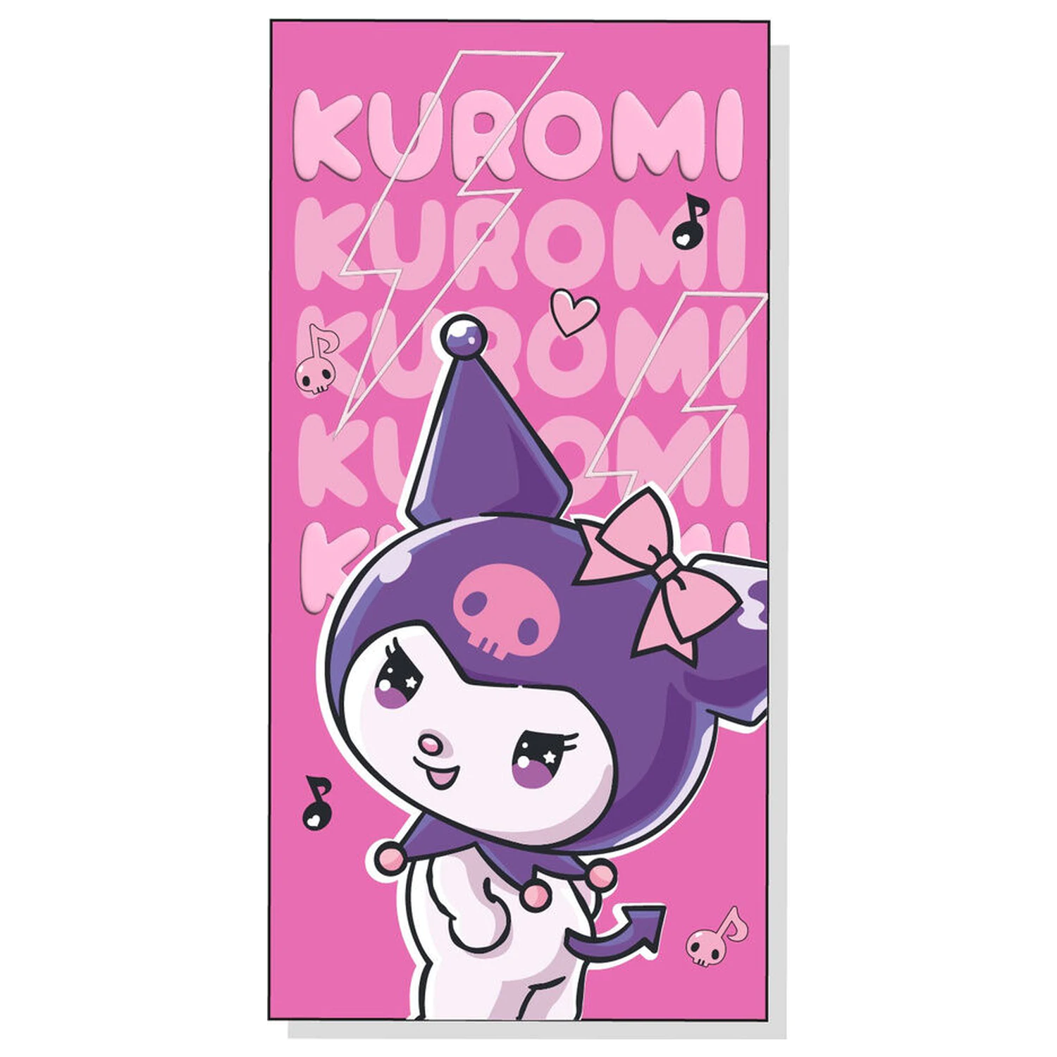 Hello Kitty Kuromi mikrovláknová plážová osuška produktová fotografia
