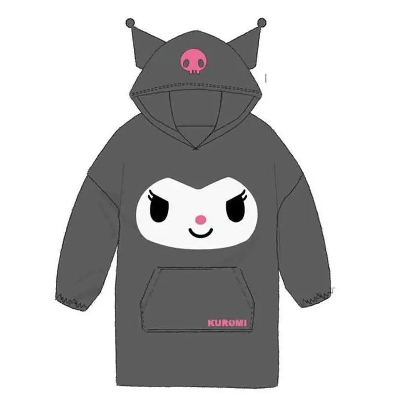 Hello Kitty Kuromi oversize mikinový kabát pre dospelých coral produktová fotografia