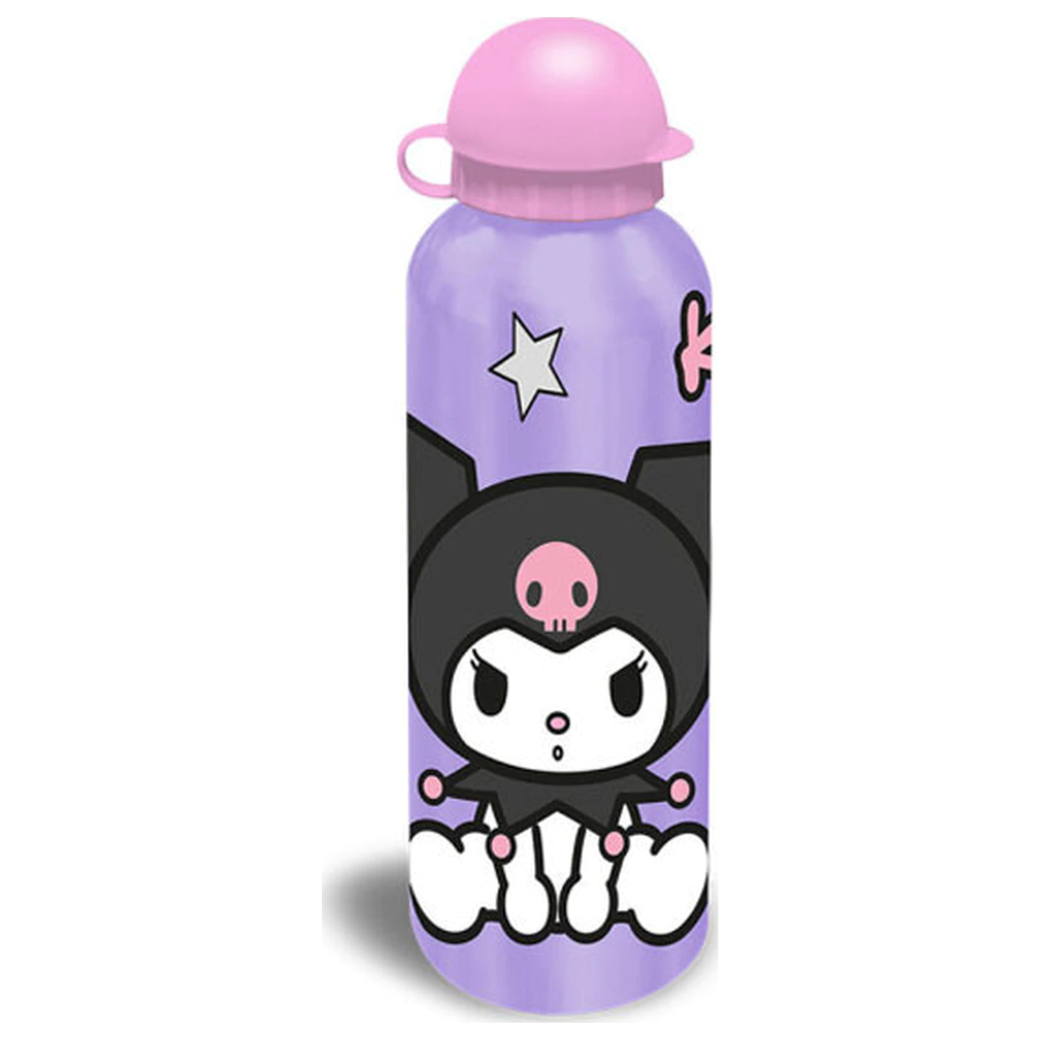 Hello Kitty Kuromi Fialová hliníková fľaša na vodu s uzáverom na pitie 500 ml produktová fotografia