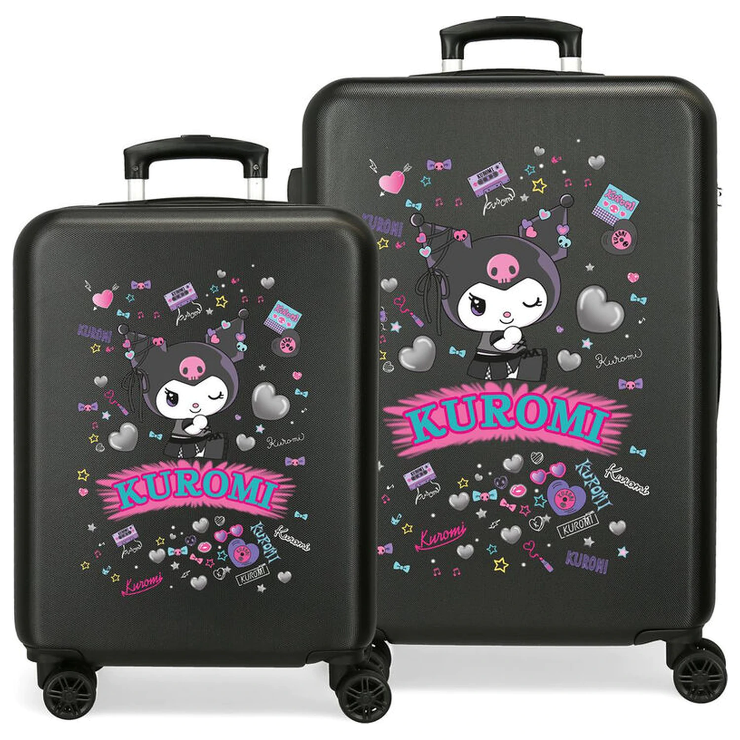 Hello Kitty Kuromi Retropop ABS 2-dielna súprava cestovných kufrov na kolieskach 55/65cm produktová fotografia