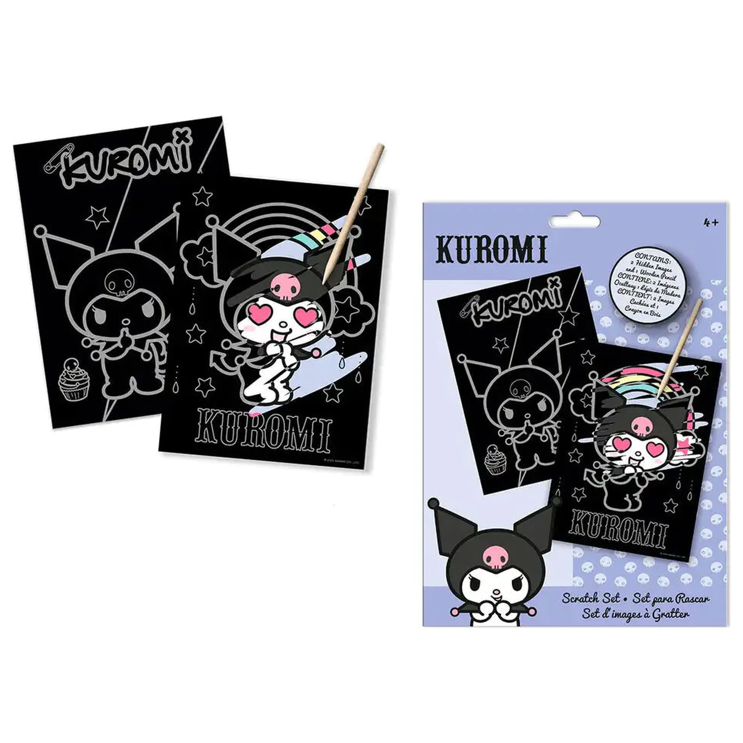 Hello Kitty a Kuromi súprava na škrabaciu maľbu produktová fotografia