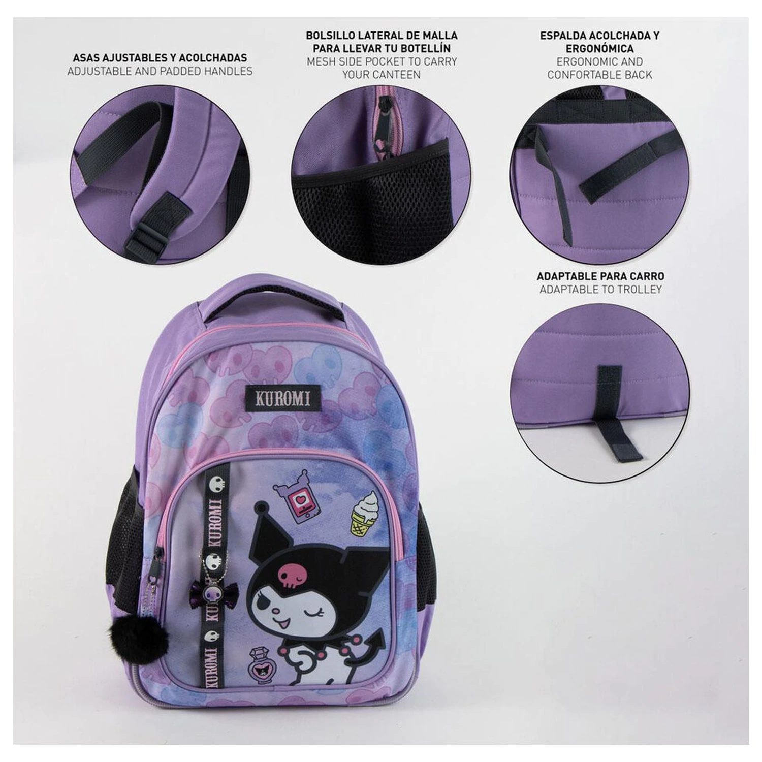 Hello Kitty Kuromi adaptívny batoh 42cm produktová fotografia
