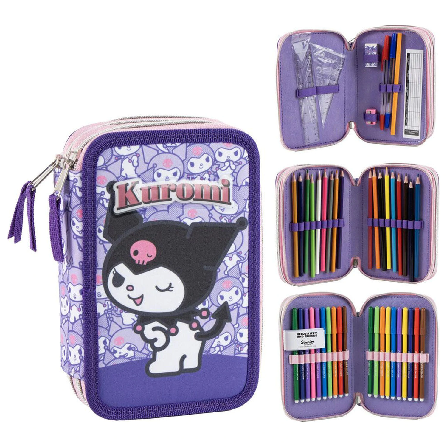 Hello Kitty Kuromi trojitý peračník produktová fotografia