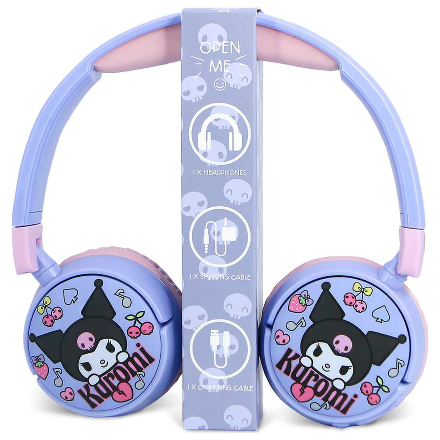 Hello Kitty Kuromi bezdrôtové detské slúchadlá produktová fotografia
