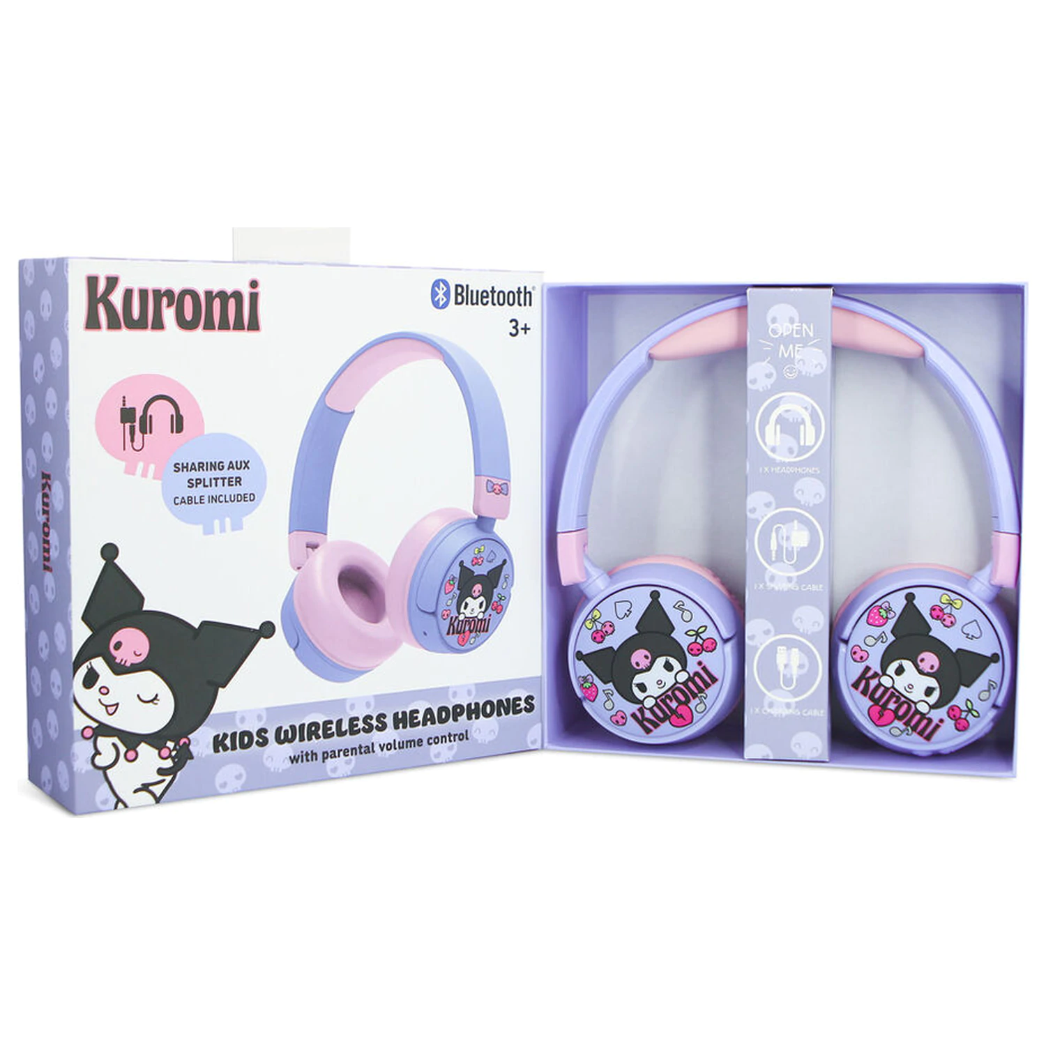 Hello Kitty Kuromi bezdrôtové detské slúchadlá produktová fotografia