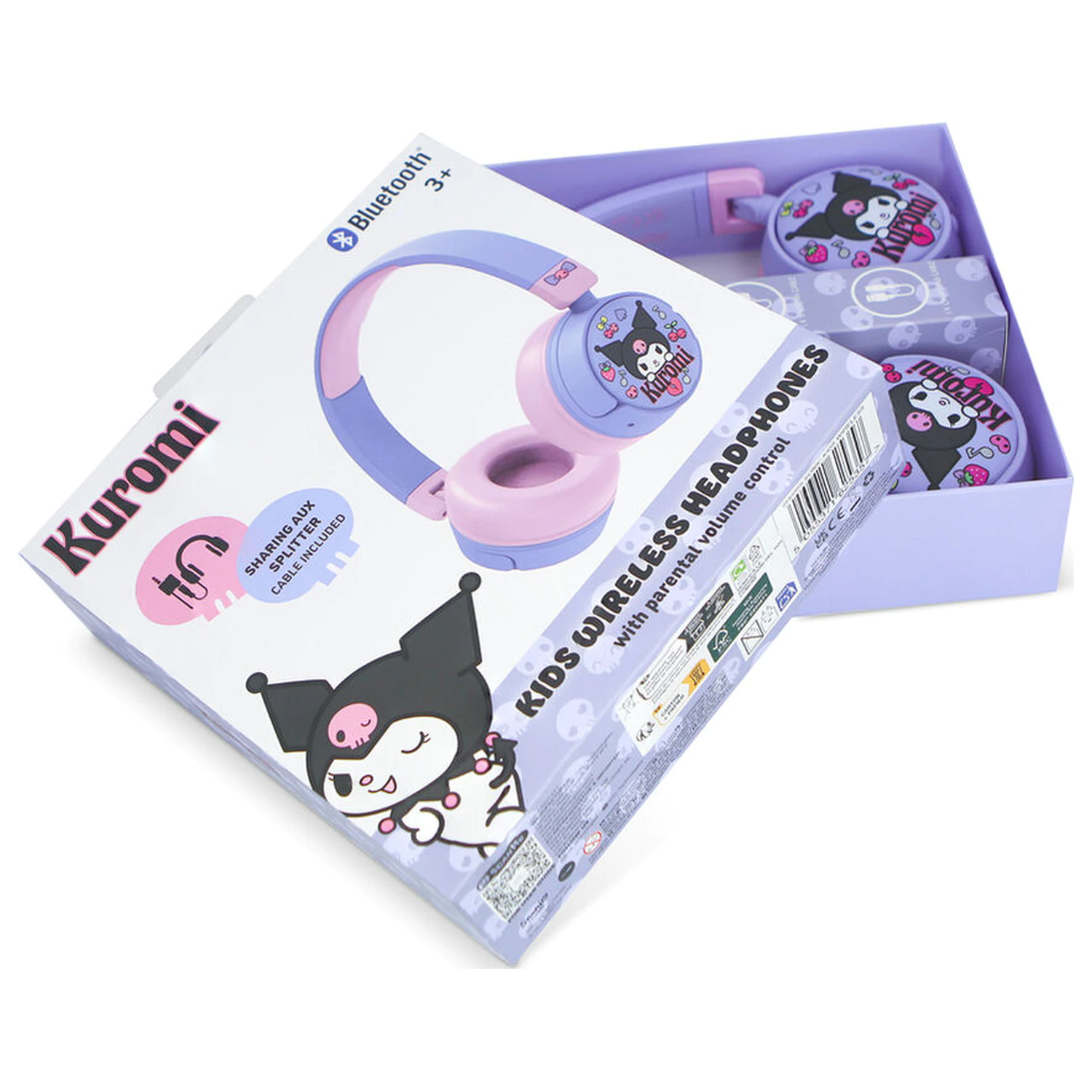 Hello Kitty Kuromi bezdrôtové detské slúchadlá produktová fotografia