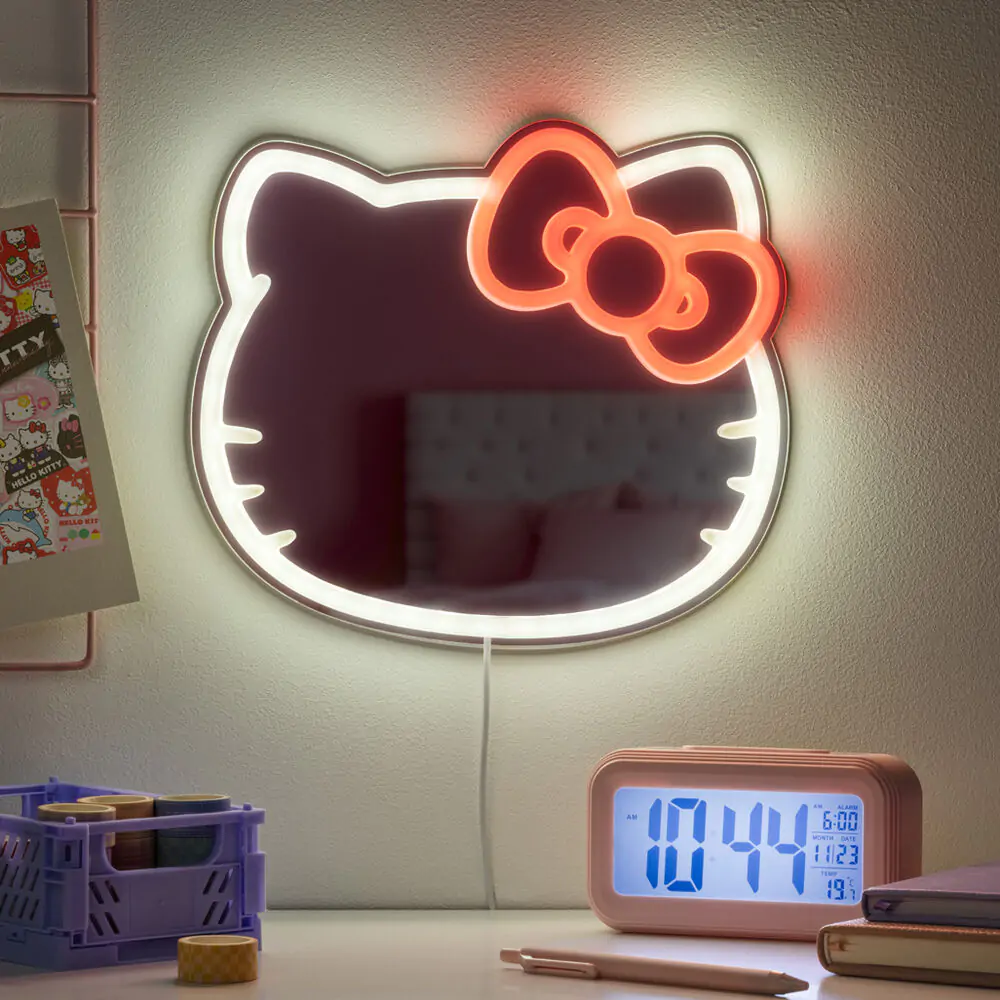 Hello Kitty LED neónové zrkadlo produktová fotografia