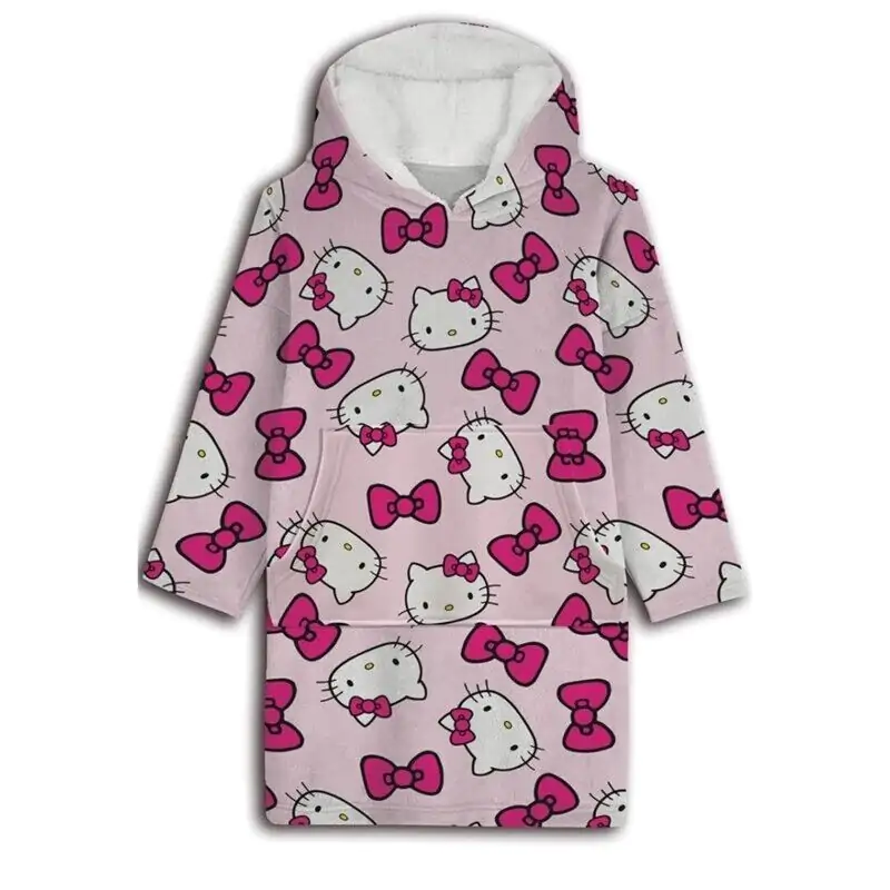Hello Kitty oversize mikinový kabát pre deti koralový produktová fotografia