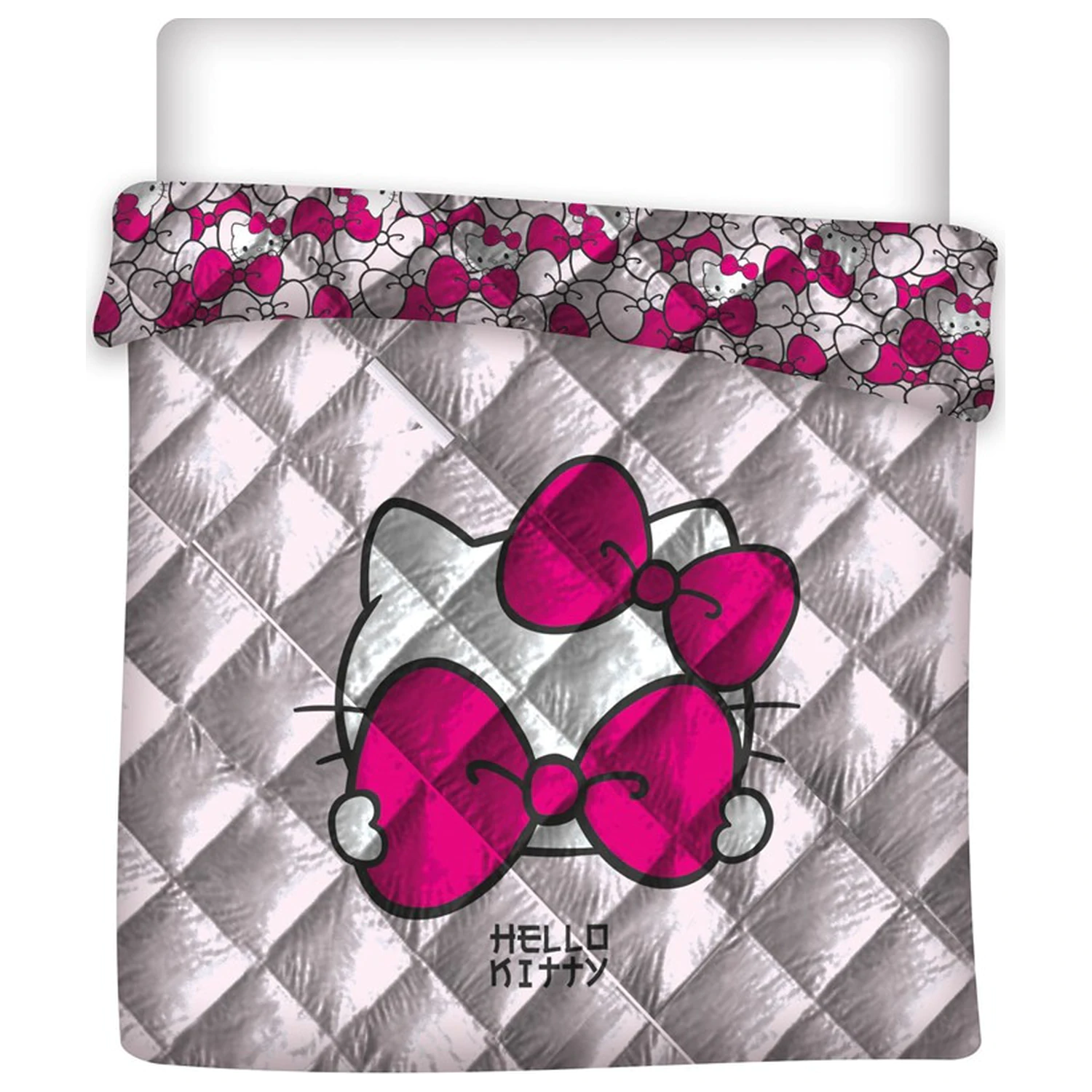 Hello Kitty Pink Bow Prešívaný poťah na perinu, perina 240x220cm produktová fotografia