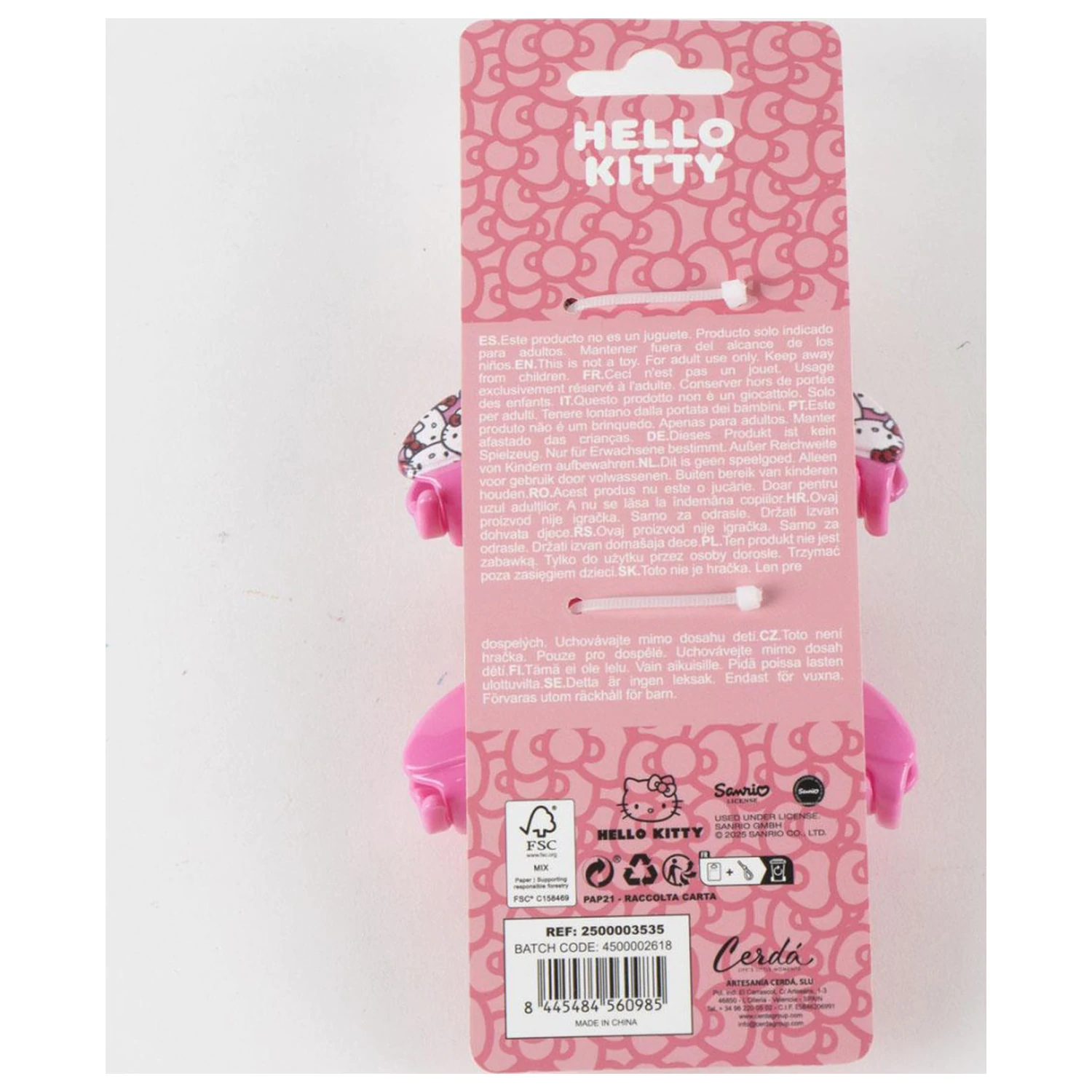 Hello Kitty Pink Spona do vlasov, sada, 2 kusy produktová fotografia