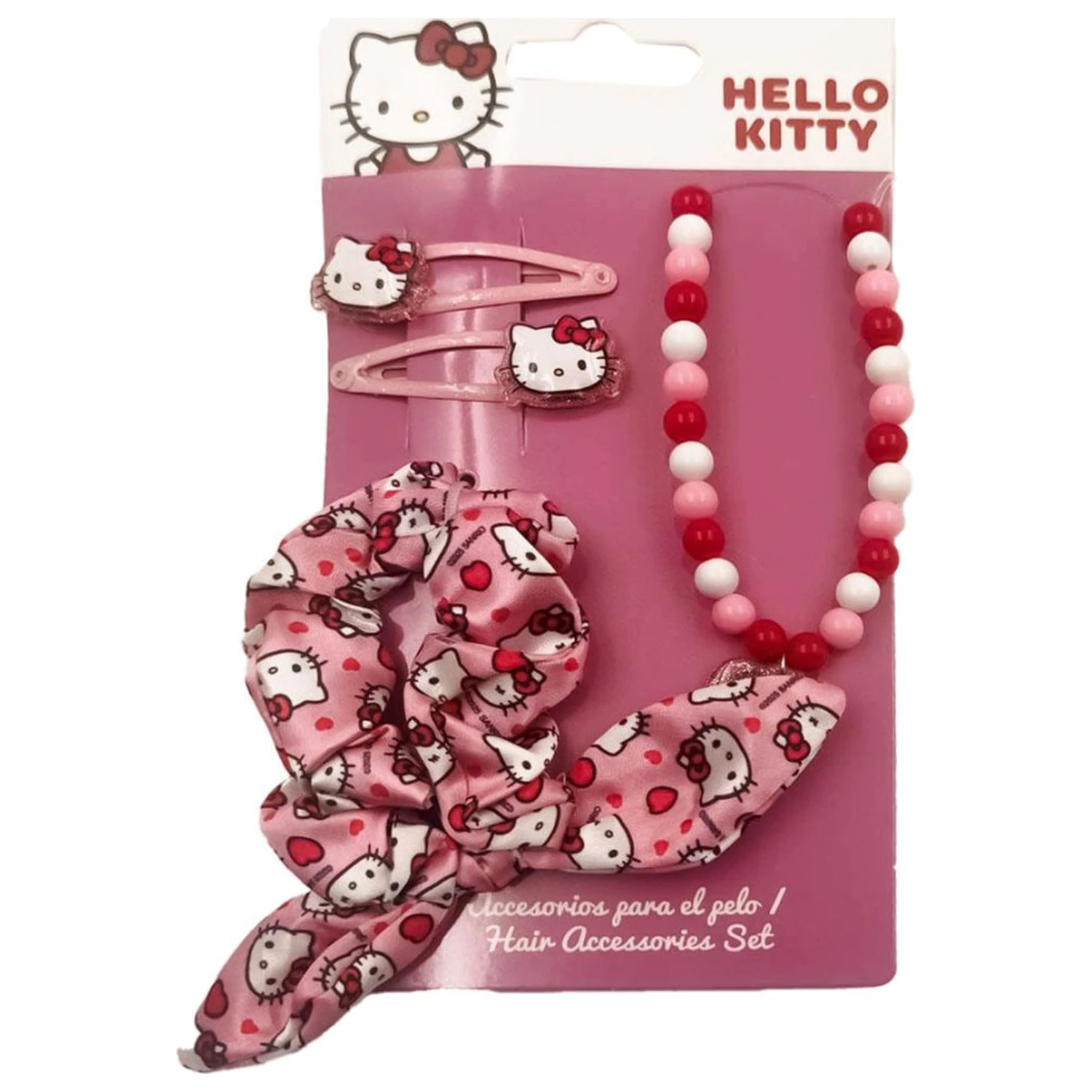 Hello Kitty Ružový náhrdelník a sada vlasových doplnkov produktová fotografia