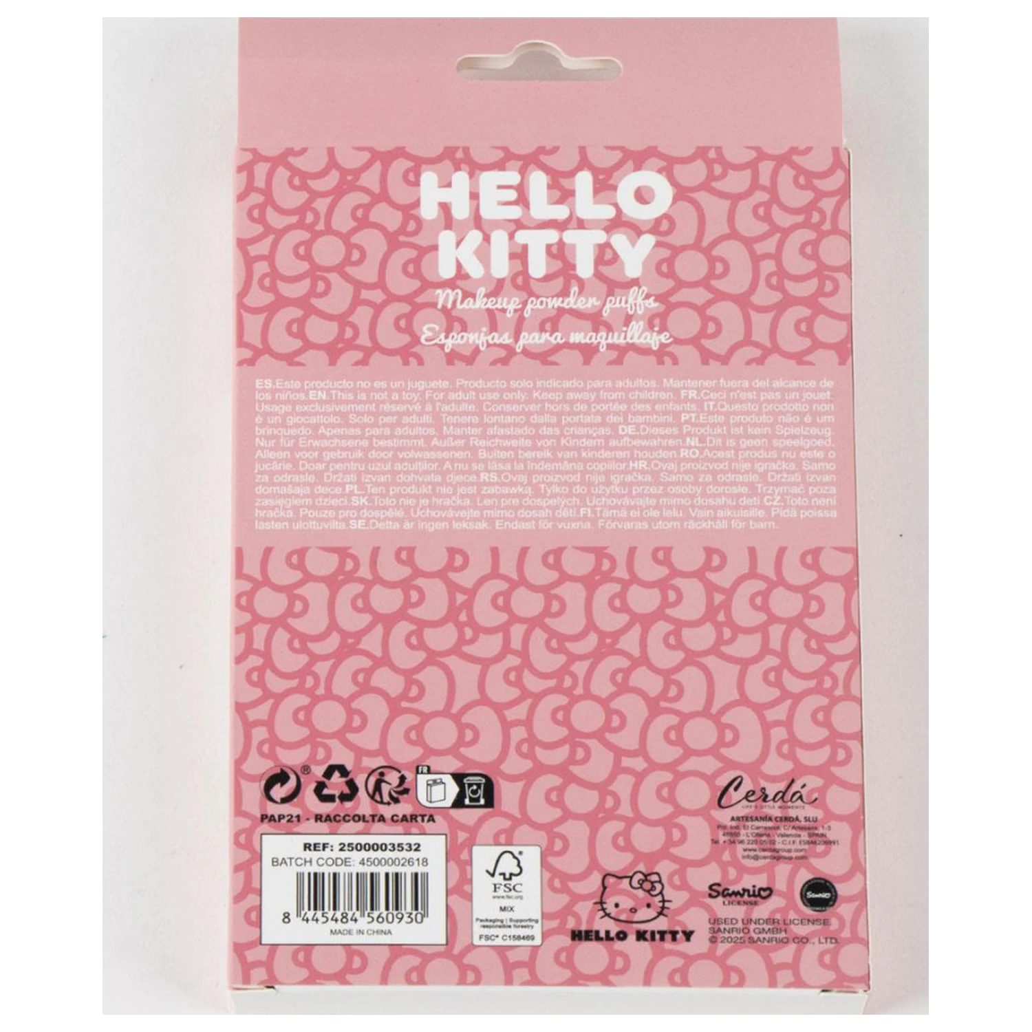 Hello Kitty Pink kozmetické hubky set 4 kusy produktová fotografia