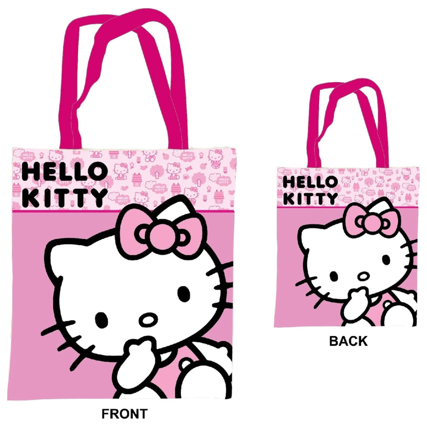 Hello Kitty Ružová plátenná nákupná taška, Tote Bag 44 cm produktová fotografia