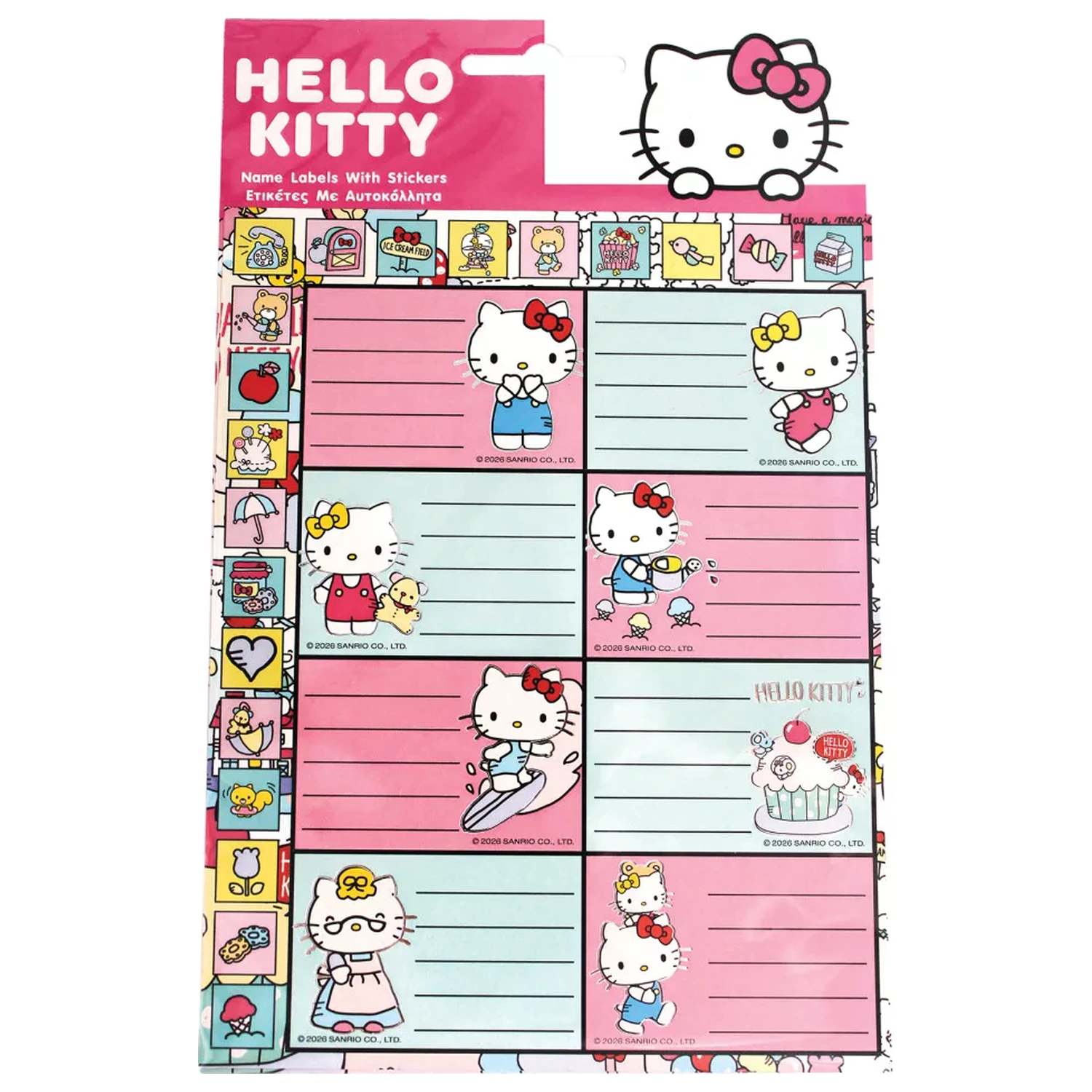 Hello Kitty Play Notebook Labels s nálepkami 16 ks produktová fotografia
