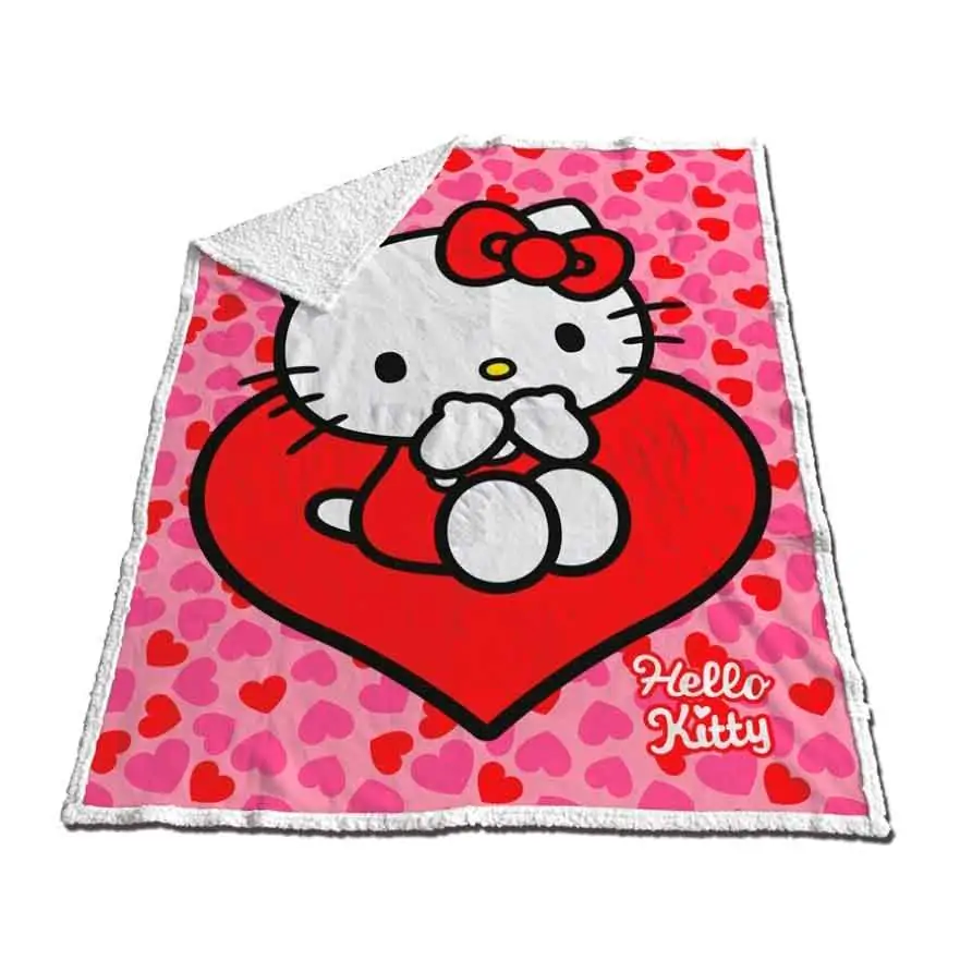 Hello Kitty Coral sherpa deka 120x150cm produktová fotografia