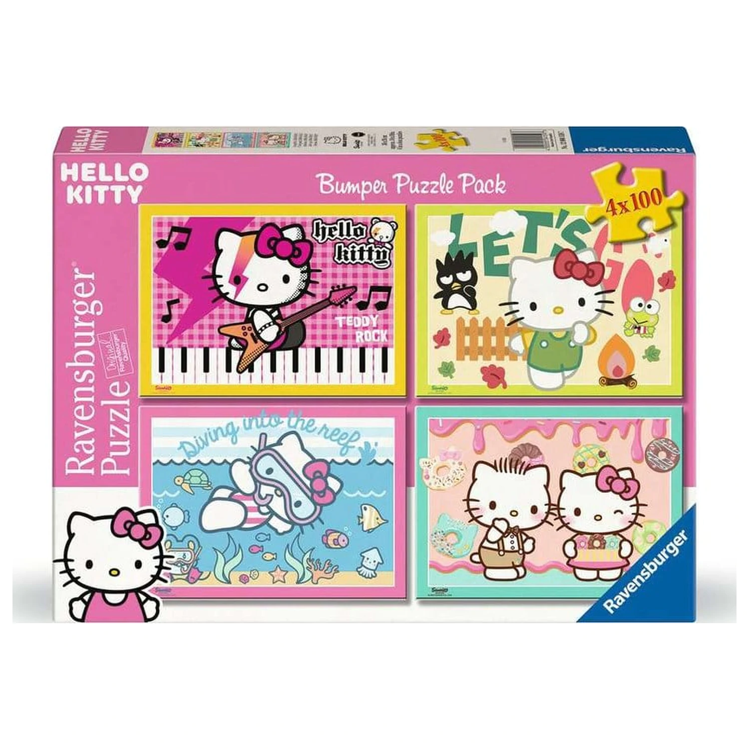 Hello Kitty Puzzle 4-Pack Let's Go, Hello Kitty! (4x100 Kusov) produktová fotografia